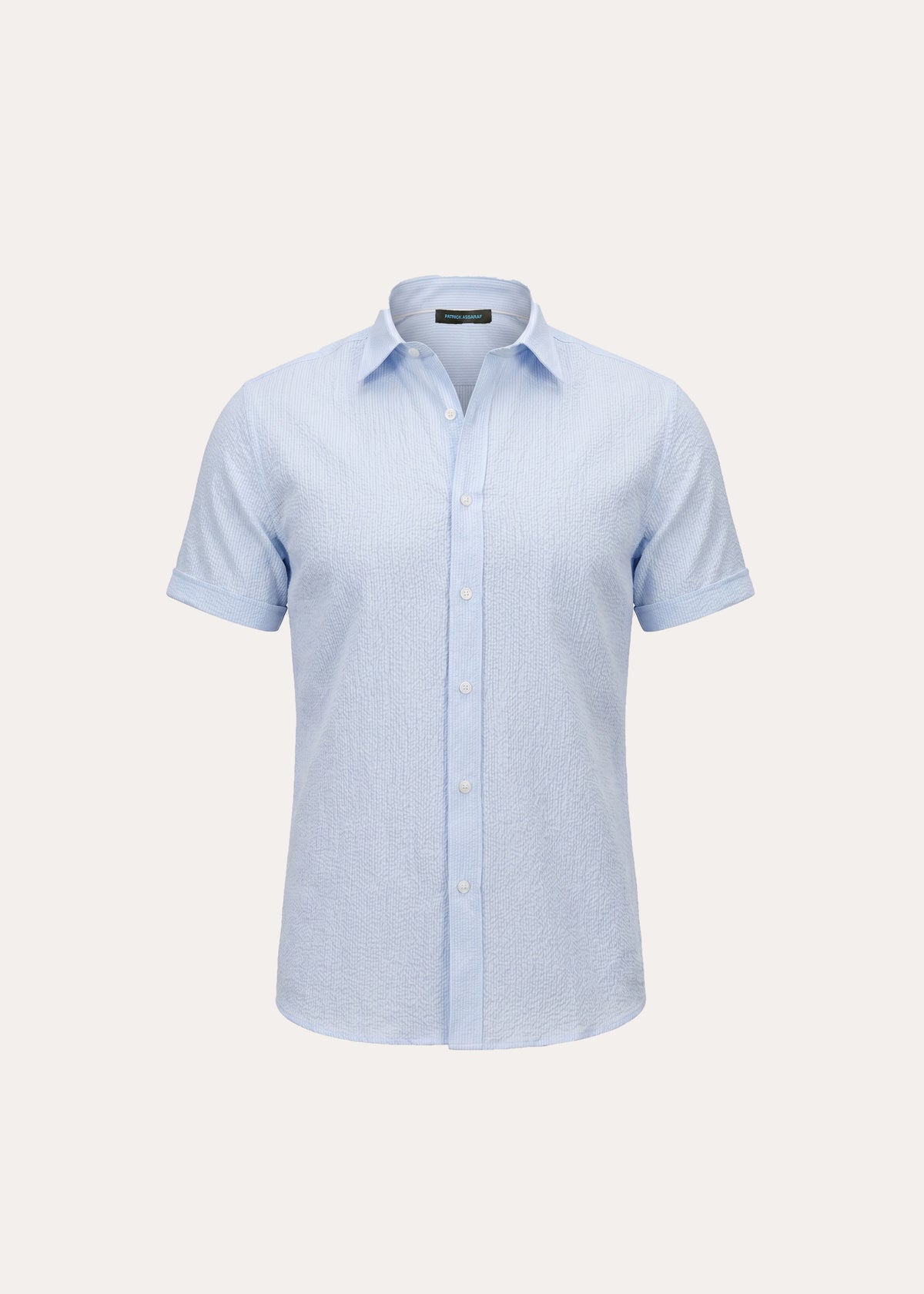 Seersucker Cotton Stretch Shirt - PATRICK ASSARAF