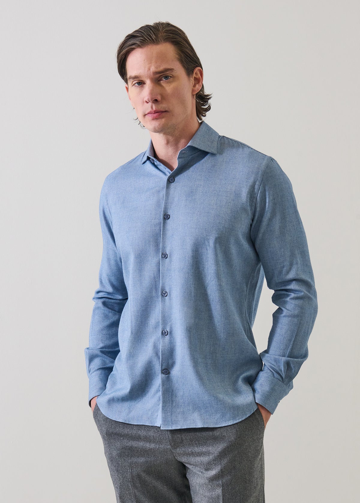 Cotton Lyocell Melange Shirt - PATRICK ASSARAF