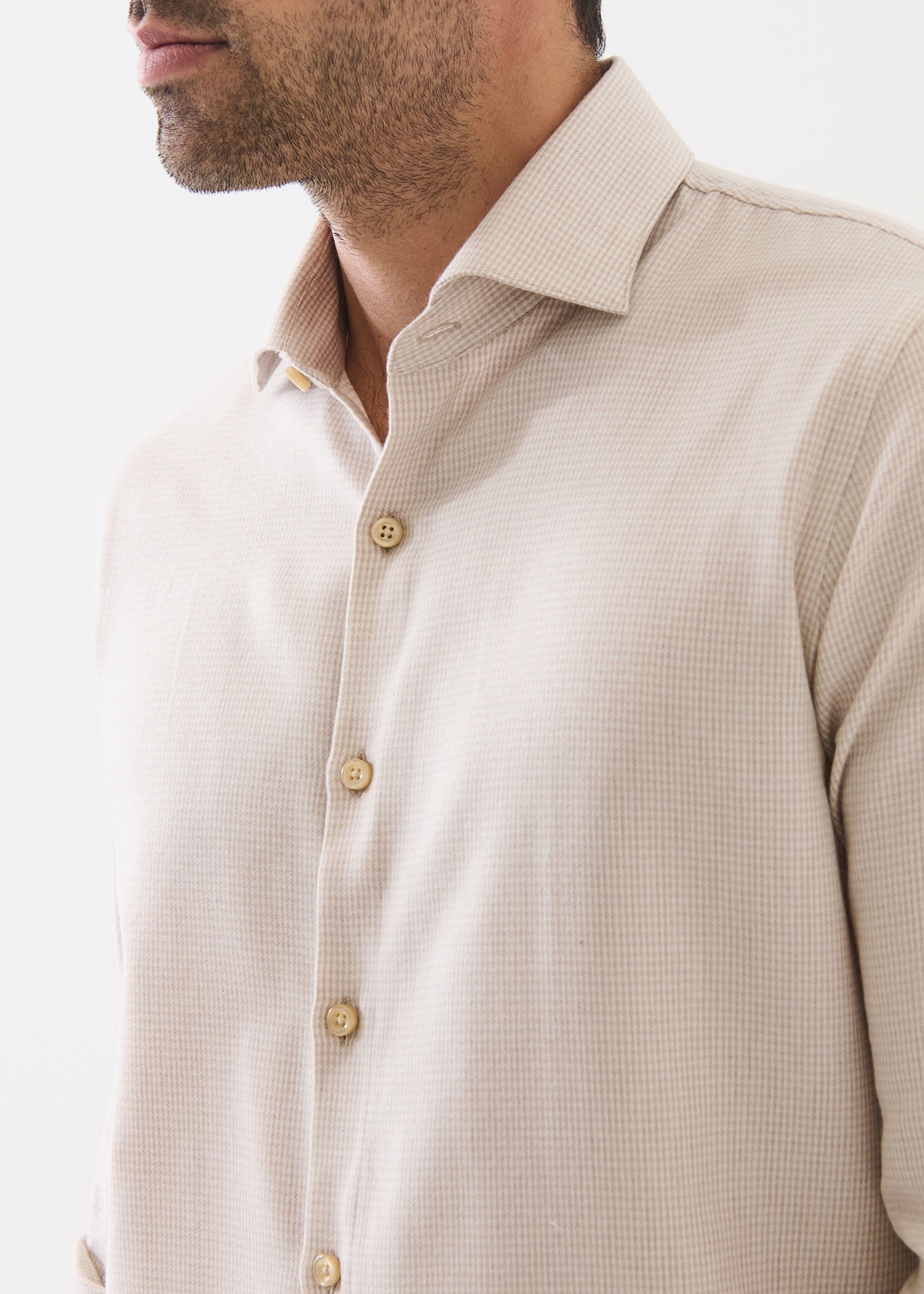 Mini Houndstooth Spread Collar Shirt