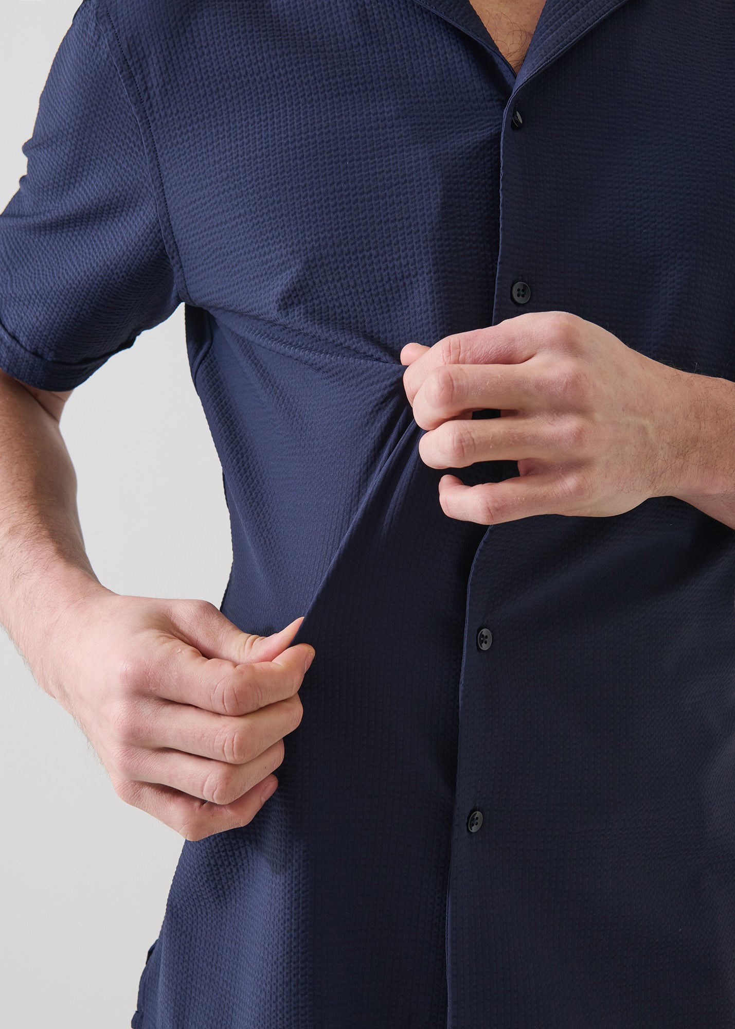 Seersucker Performance Stretch Shirt - PATRICK ASSARAF