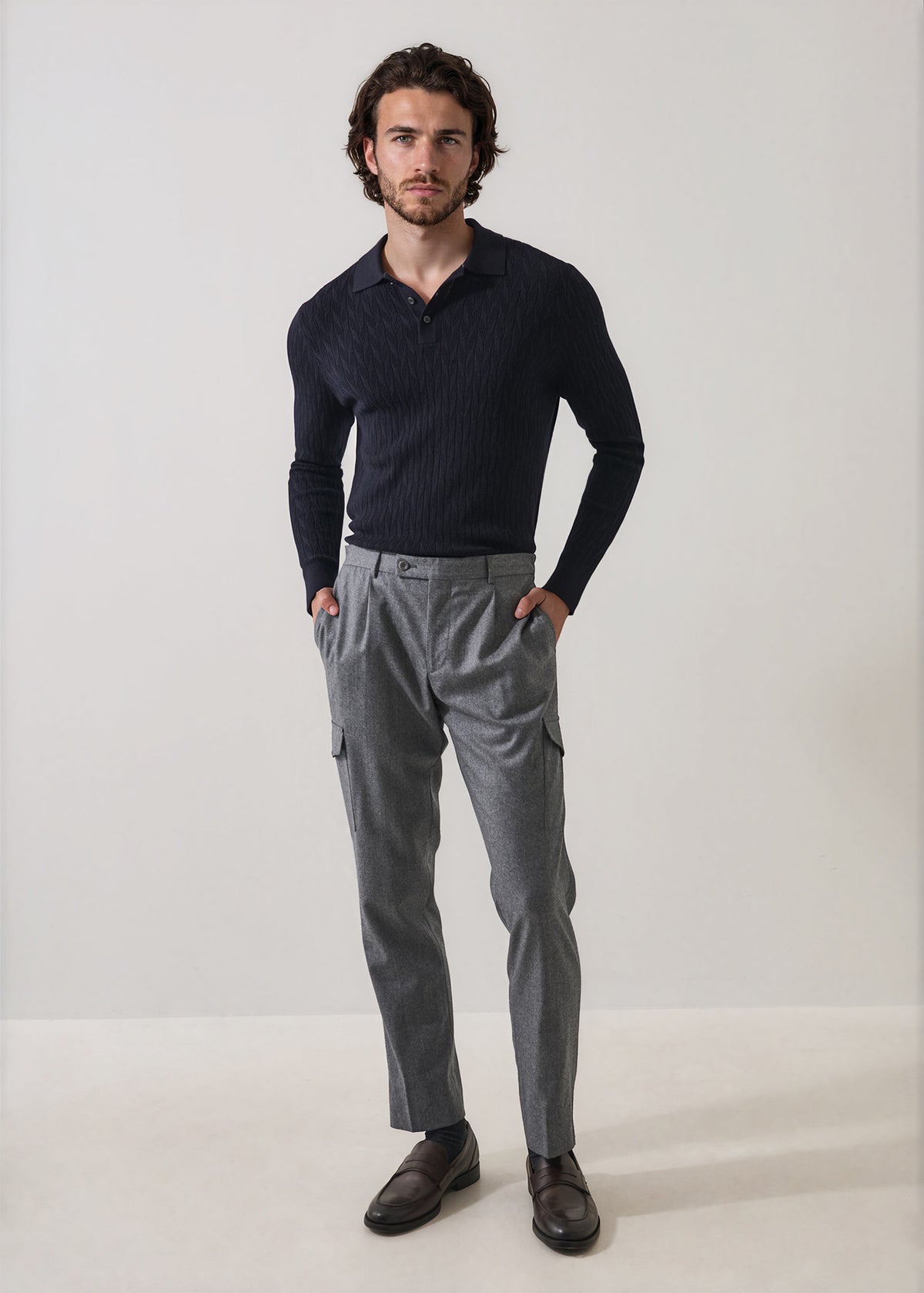 Wool Flannel Cargo Pant - PATRICK ASSARAF