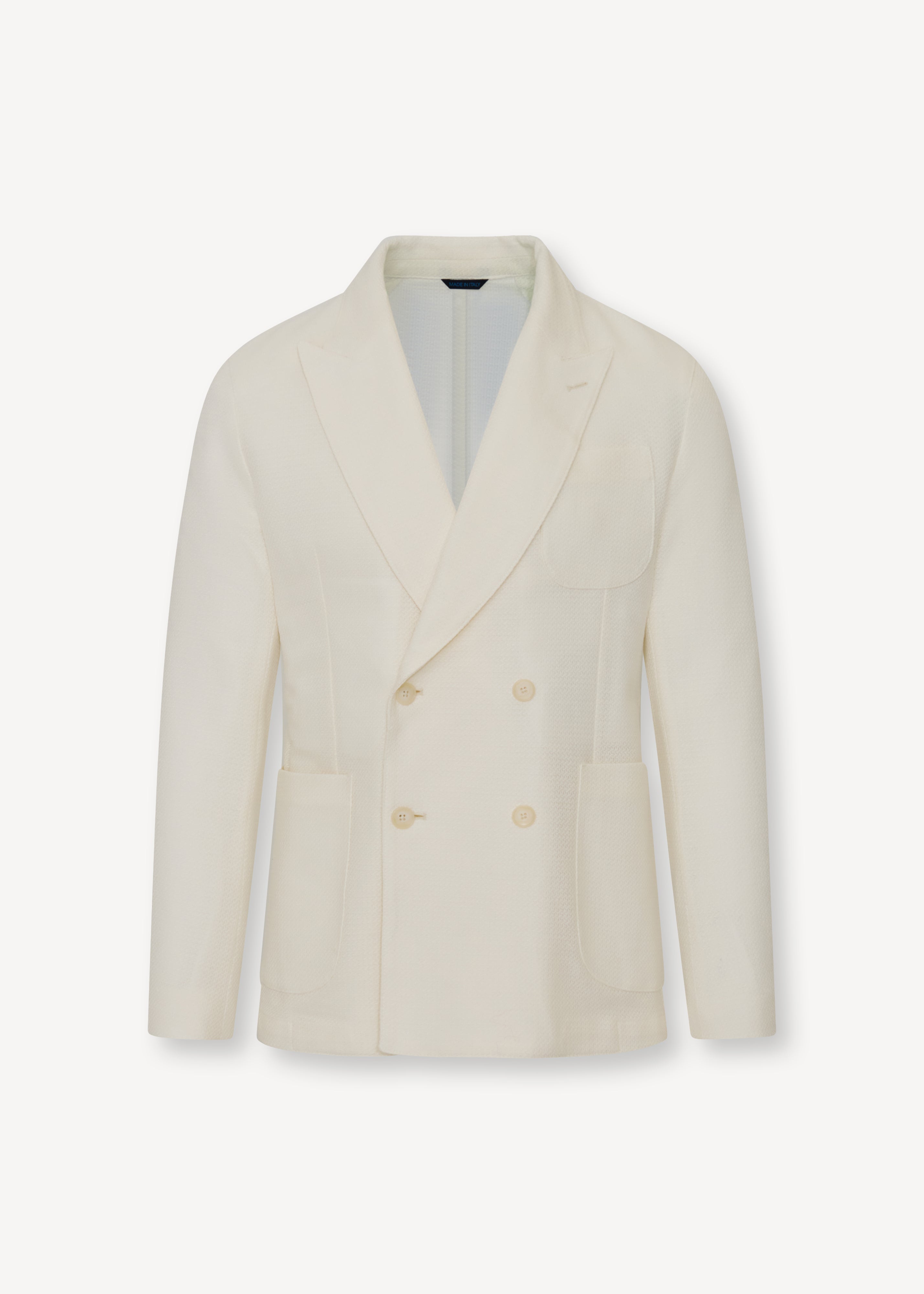 Cotton-Linen Double Breasted Knit Blazer - PATRICK ASSARAF