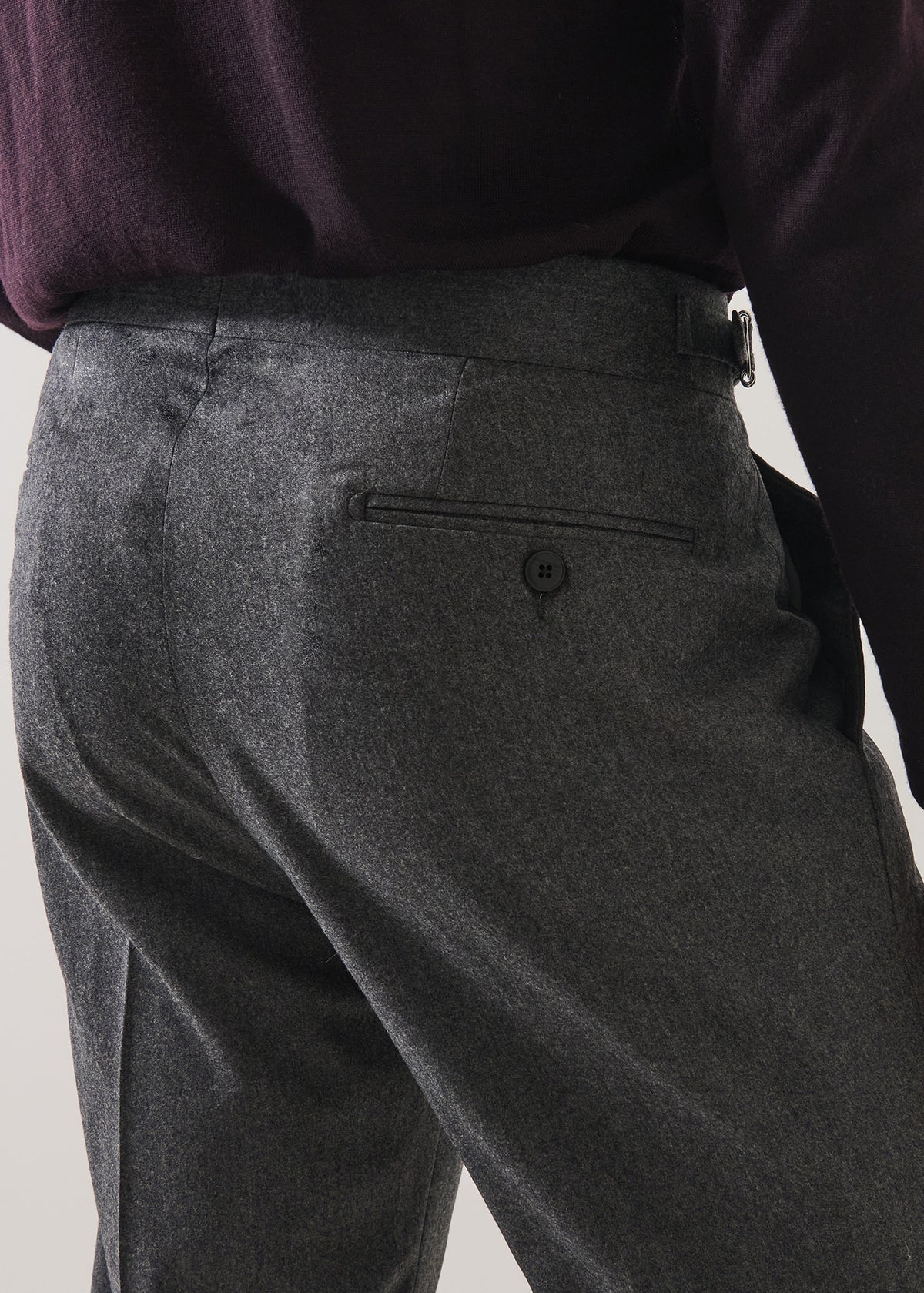Wool Flannel Single Pleat Pant - PATRICK ASSARAF
