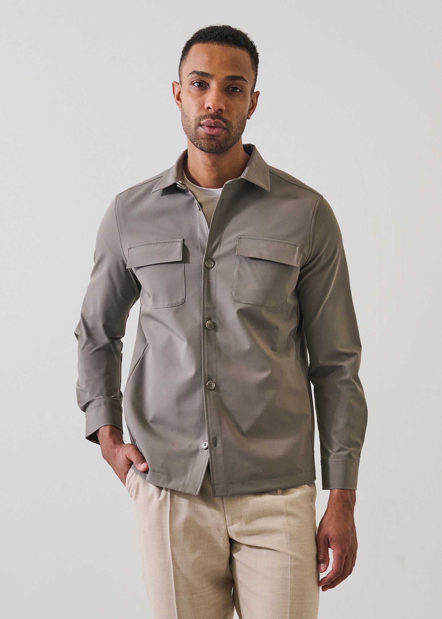 Nucleo Stretch Shirt Jacket - PATRICK ASSARAF