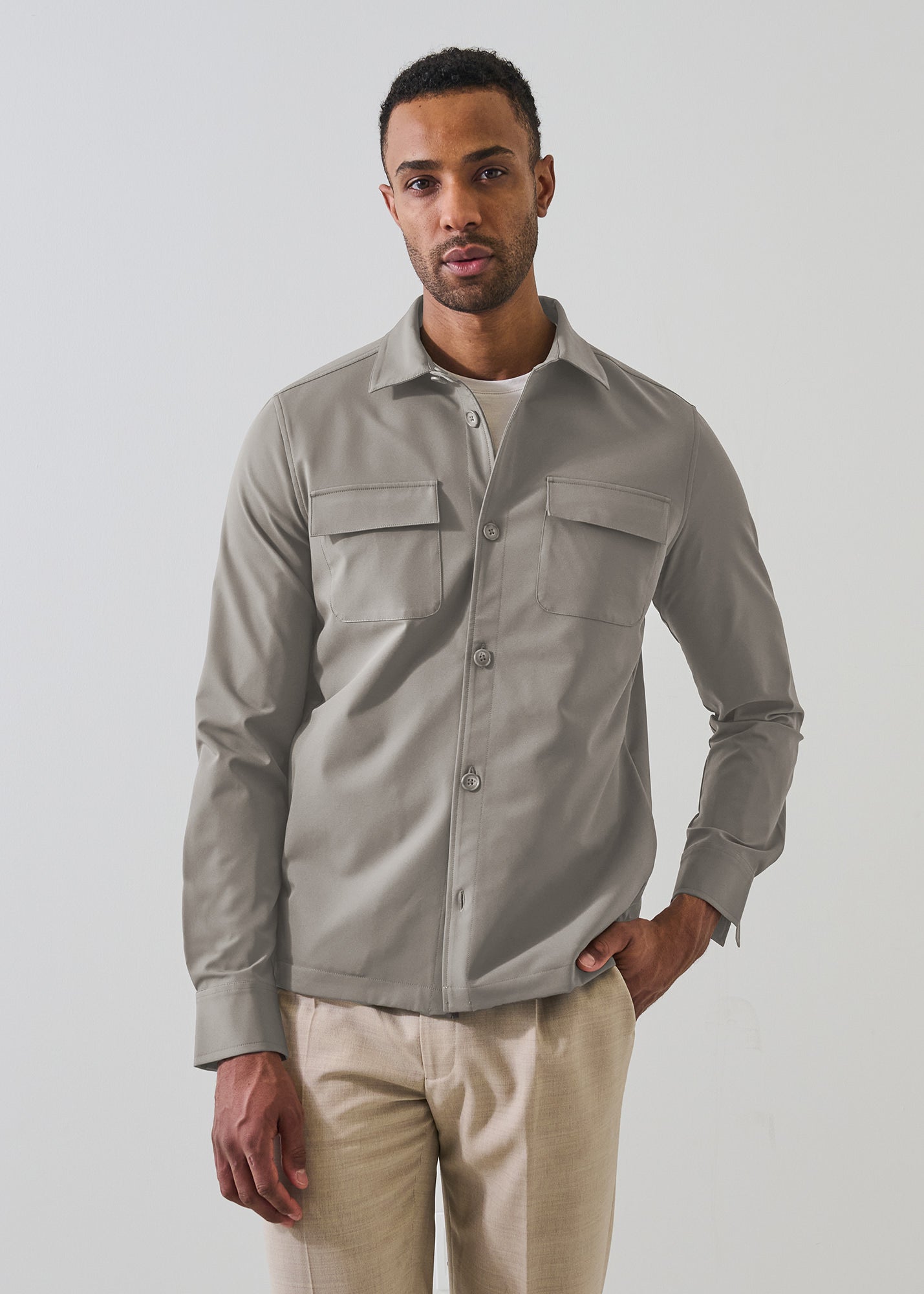 Nucleo Stretch Shirt Jacket - PATRICK ASSARAF