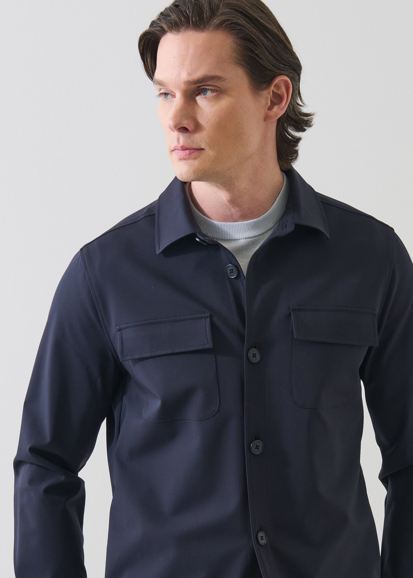 Nucleo Stretch Shirt Jacket - PATRICK ASSARAF