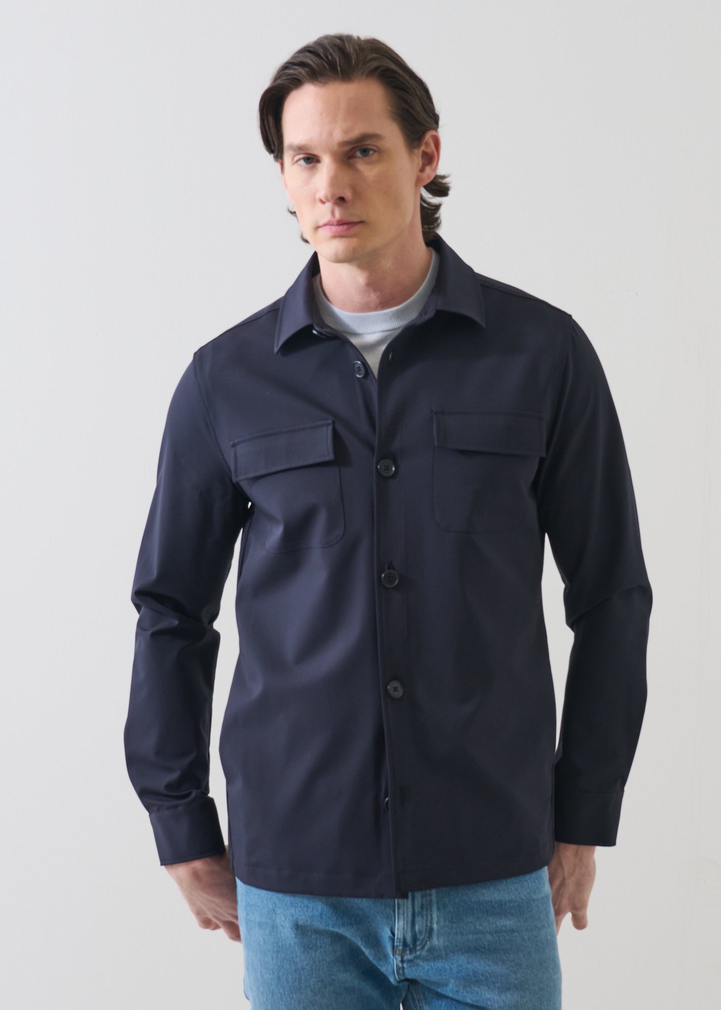 Nucleo Stretch Shirt Jacket - PATRICK ASSARAF