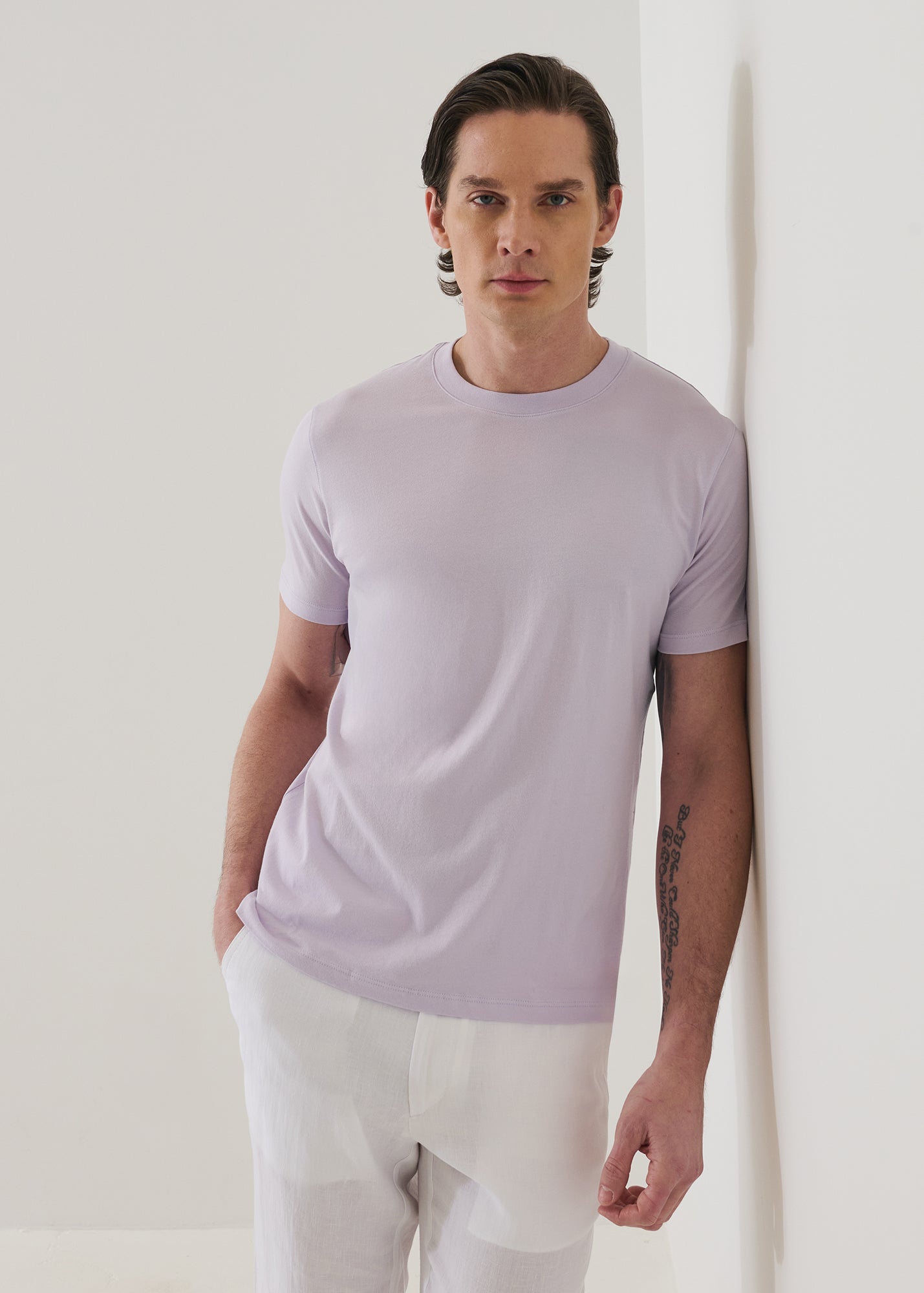 Organic Pima Cotton High Neck T-Shirt - PATRICK ASSARAF