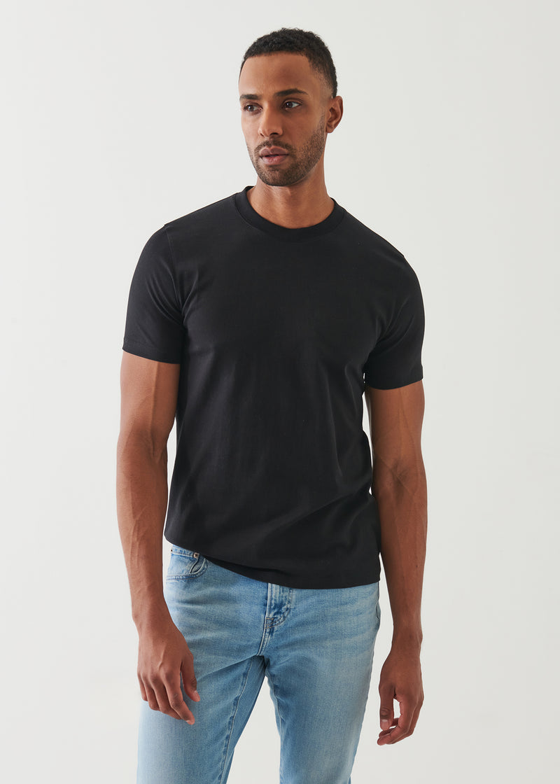 Mercerized Pima Cotton High Neck T-Shirt