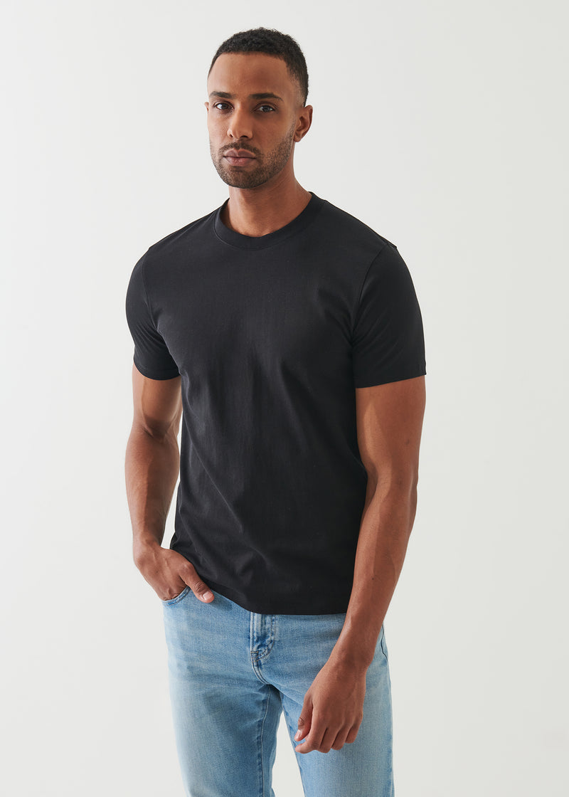 Mercerized Pima Cotton High Neck T-Shirt