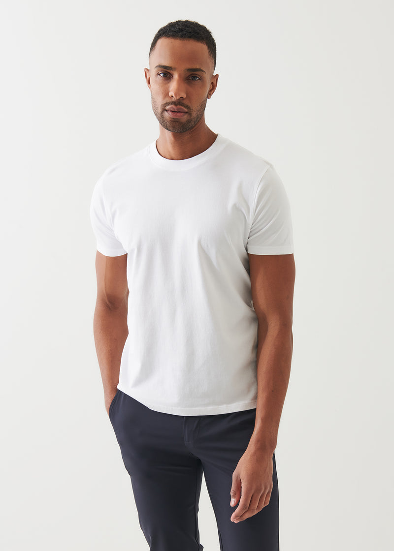 Mercerized Pima Cotton High Neck T-Shirt