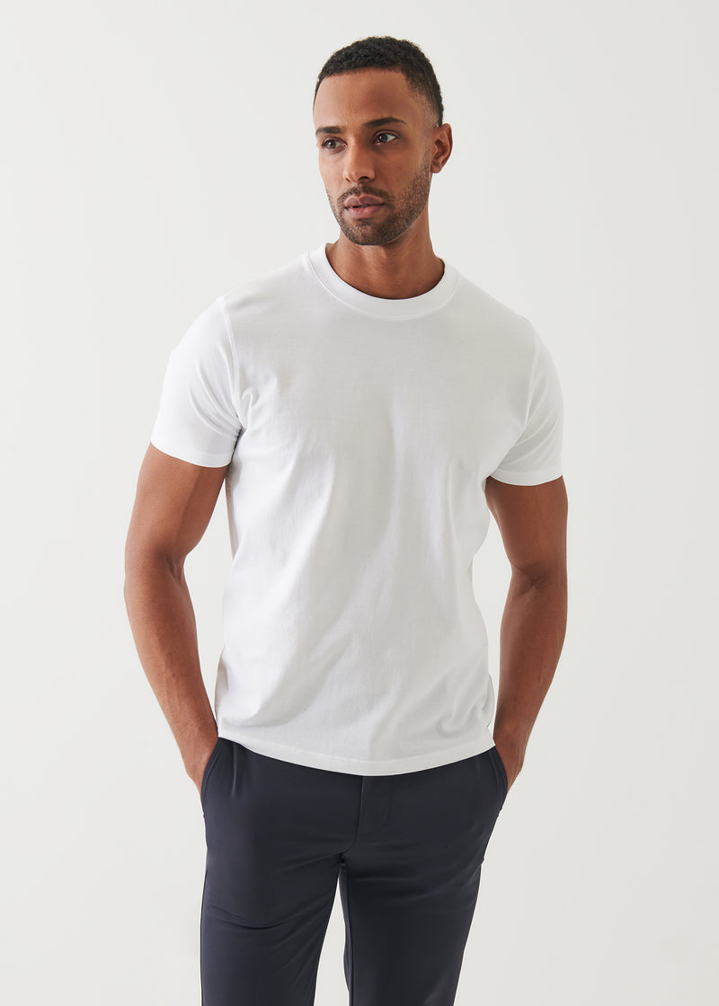 Mercerized Pima Cotton High Neck T-Shirt