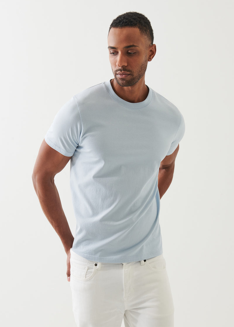 Mercerized Pima Cotton High Neck T-Shirt