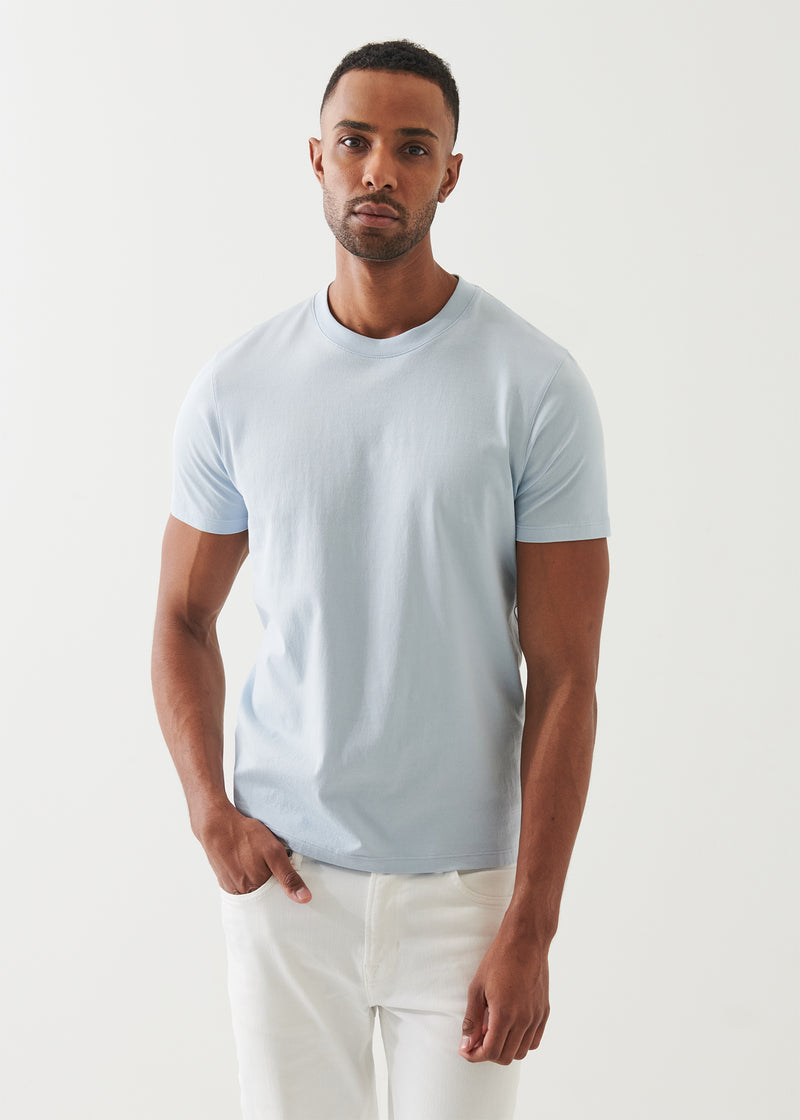 Mercerized Pima Cotton High Neck T-Shirt