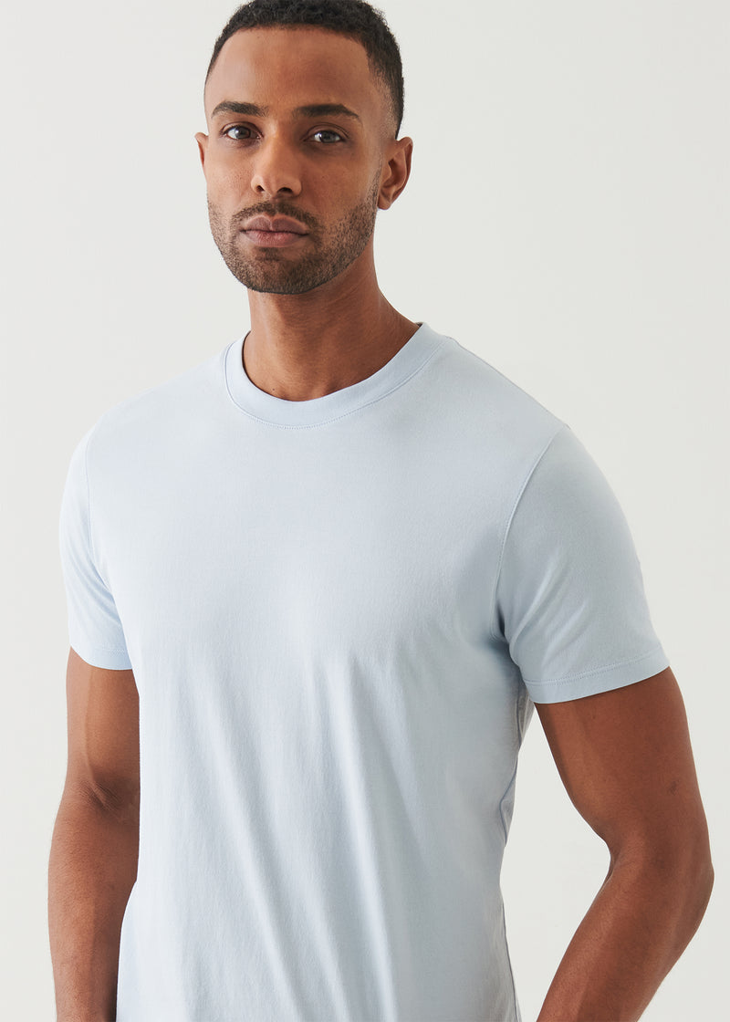 Mercerized Pima Cotton High Neck T-Shirt