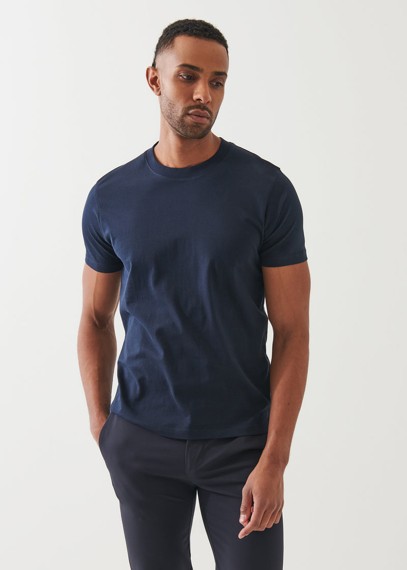 Mercerized Pima Cotton High Neck T-Shirt