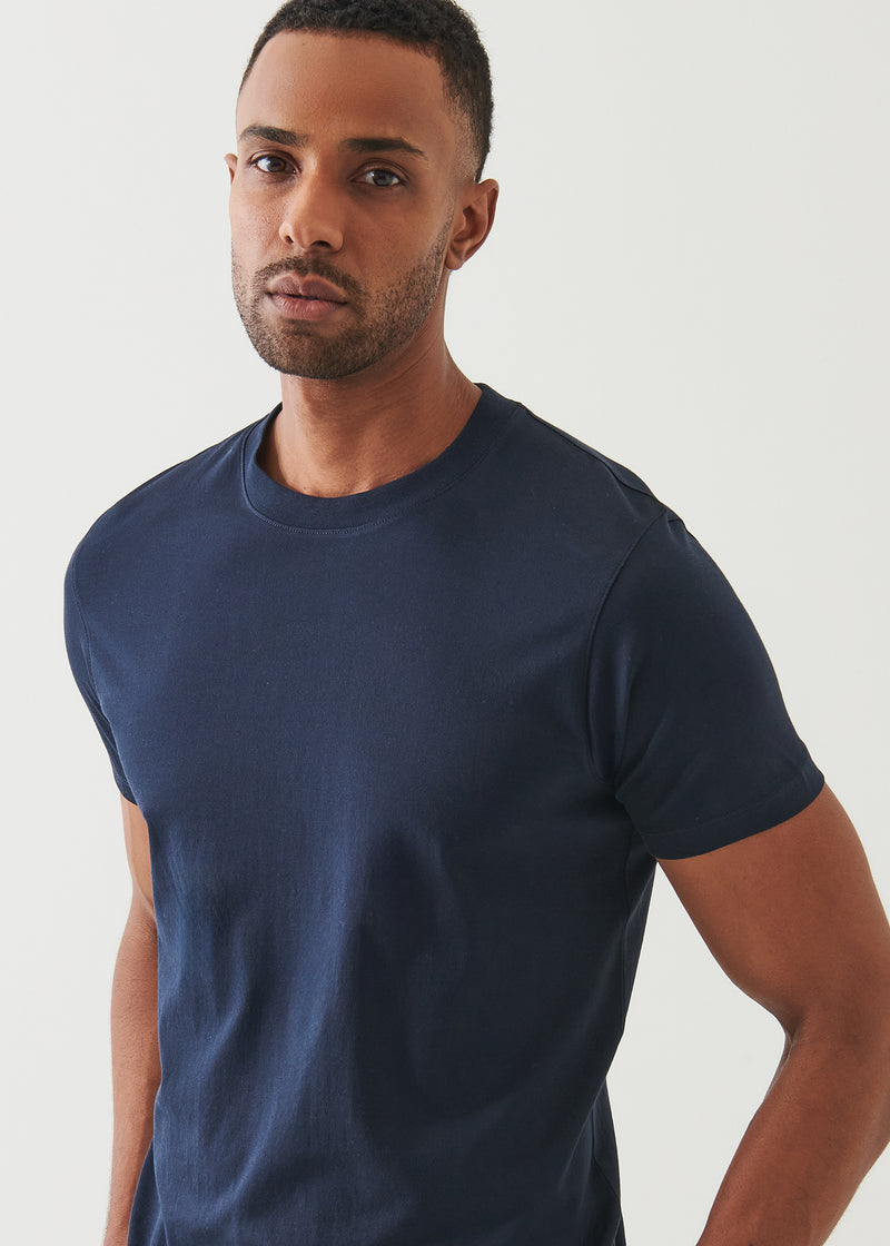 Mercerized Pima Cotton High Neck T-Shirt