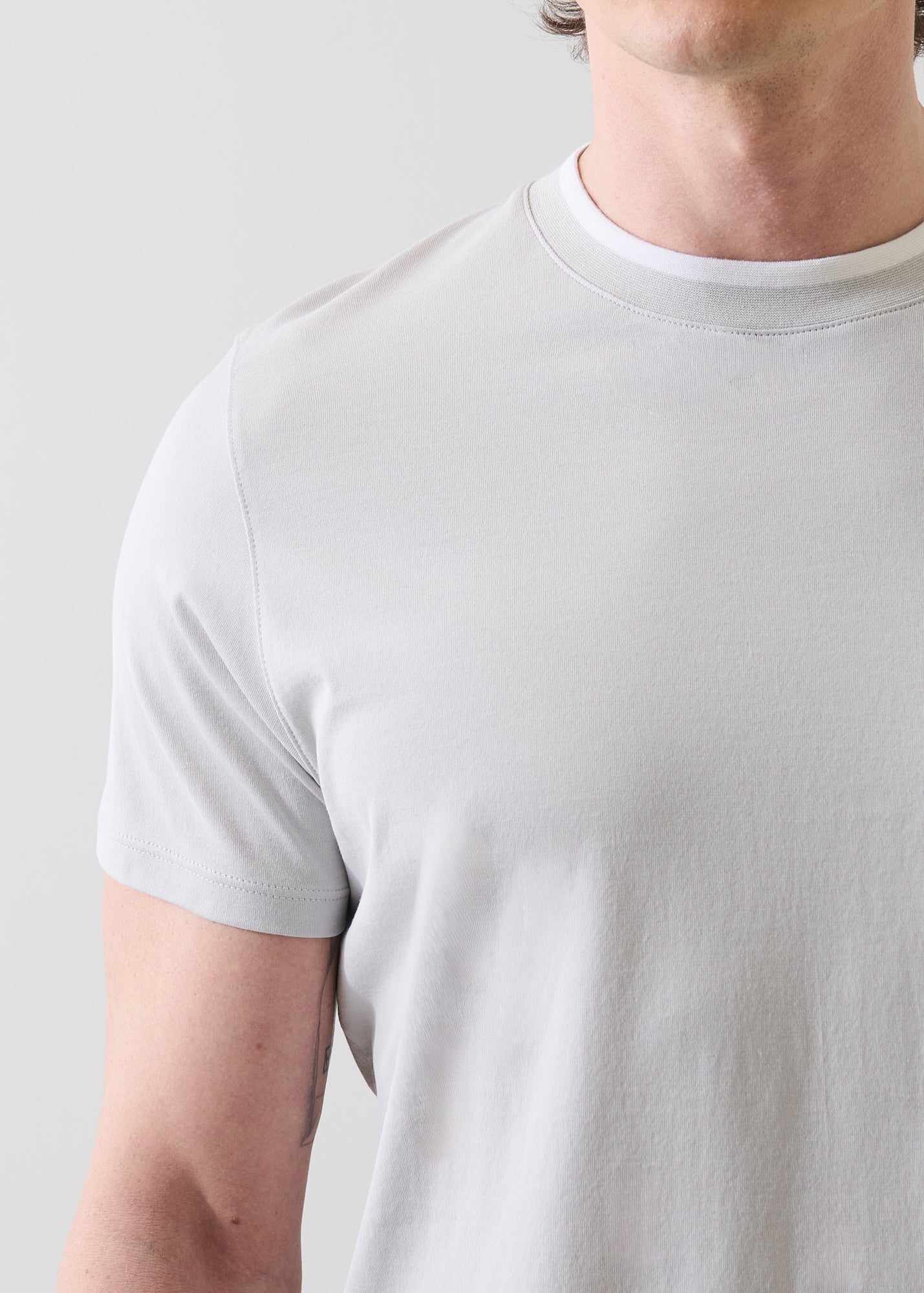 Organic Pima Cotton Tipped Crewneck - PATRICK ASSARAF