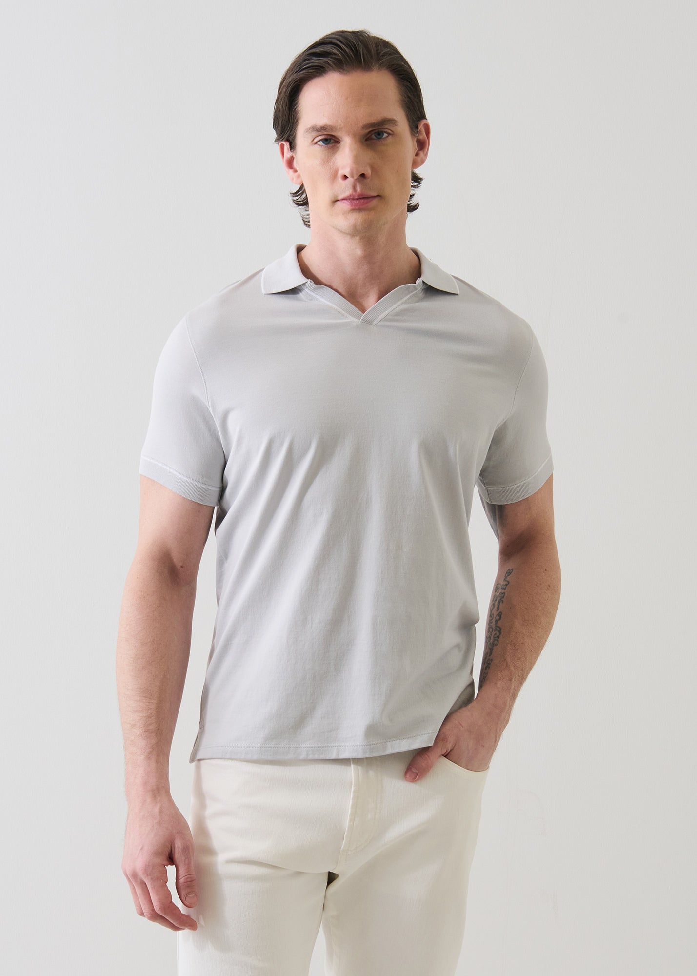 Mercerized Pima Cotton Tipped Open Polo - PATRICK ASSARAF