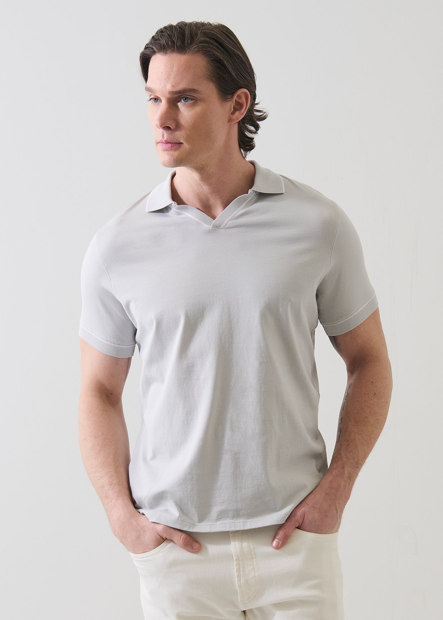 Mercerized Pima Cotton Tipped Open Polo - PATRICK ASSARAF