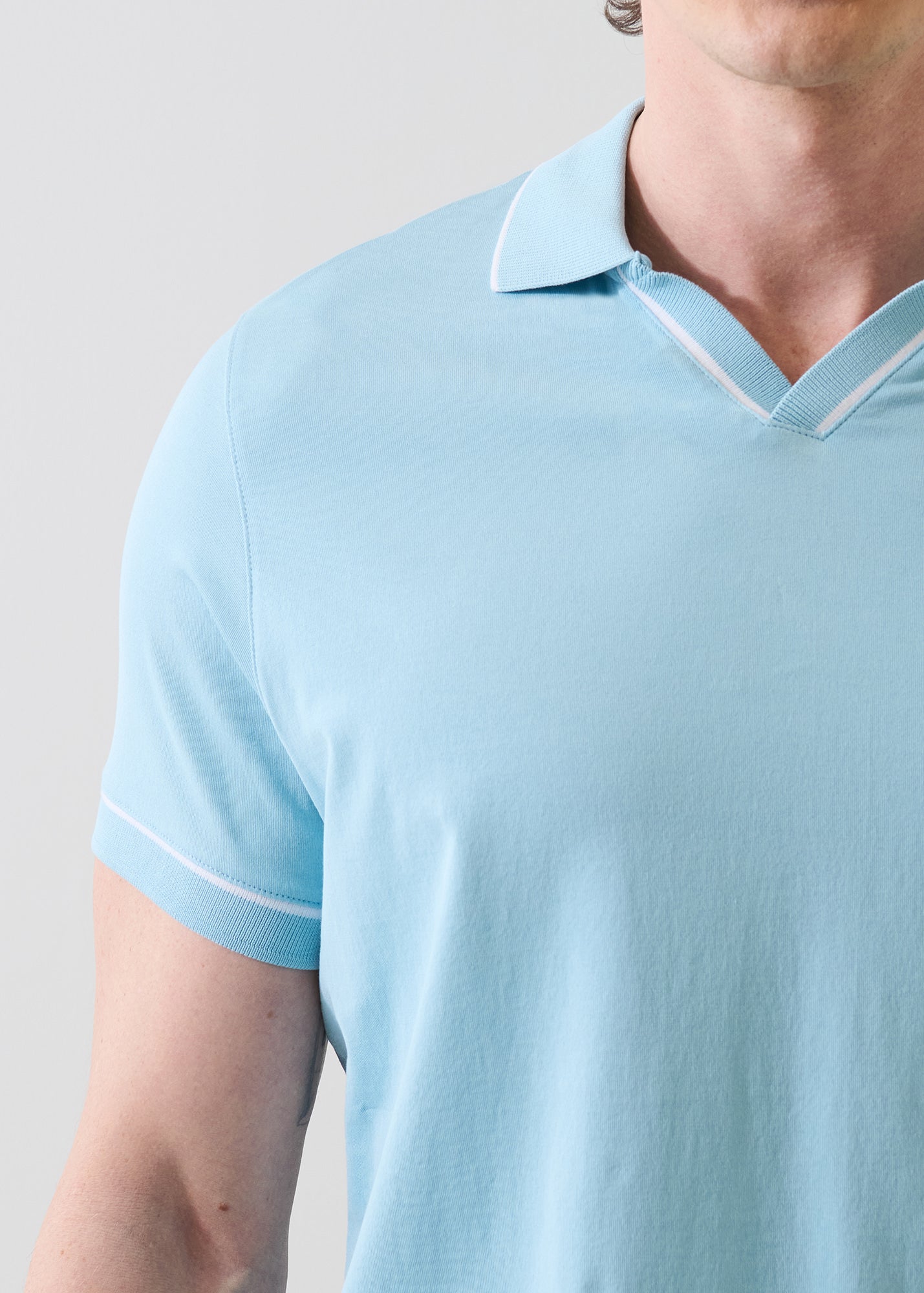 Mercerized Pima Cotton Tipped Open Polo - PATRICK ASSARAF