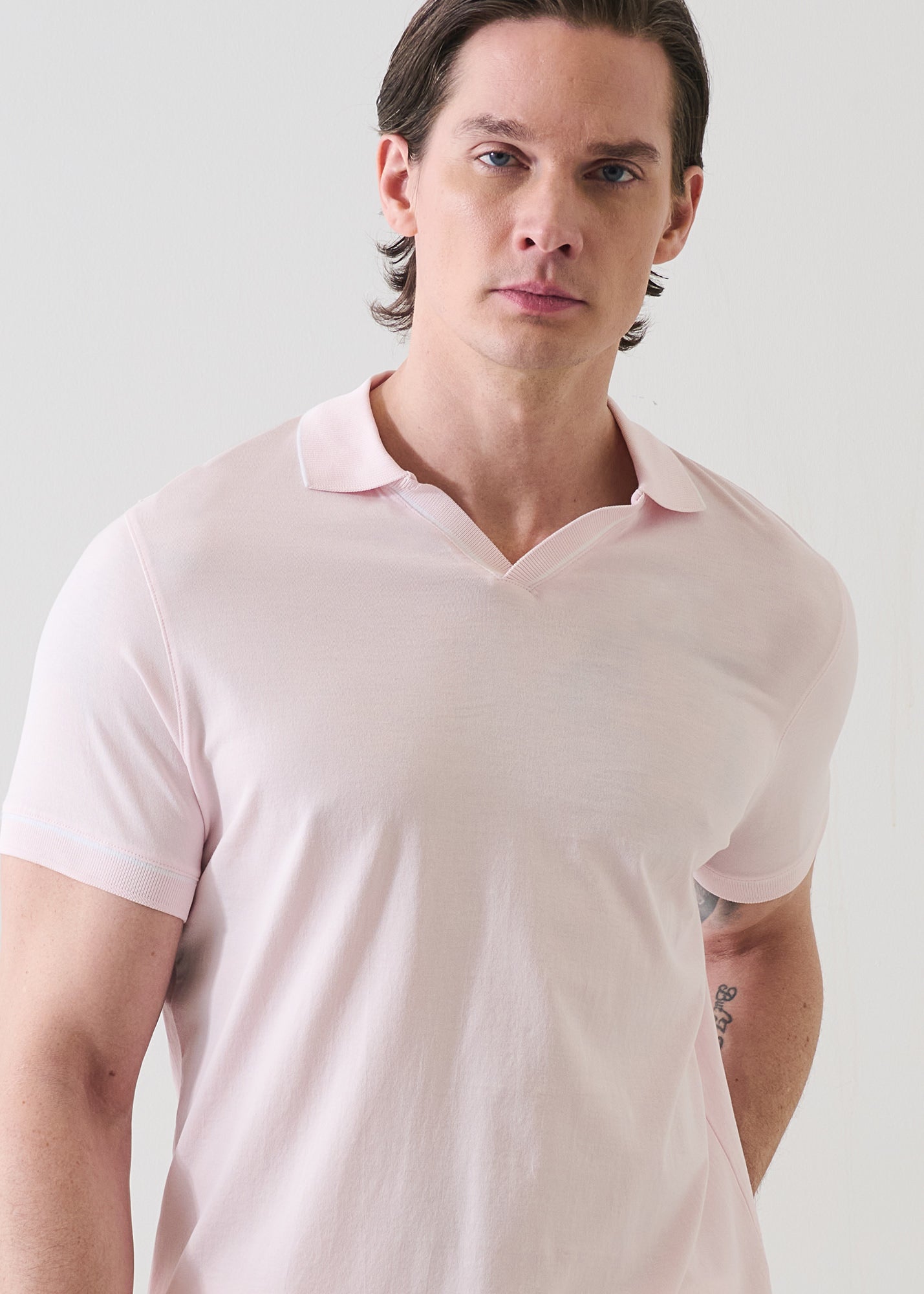 Mercerized Pima Cotton Tipped Open Polo - PATRICK ASSARAF