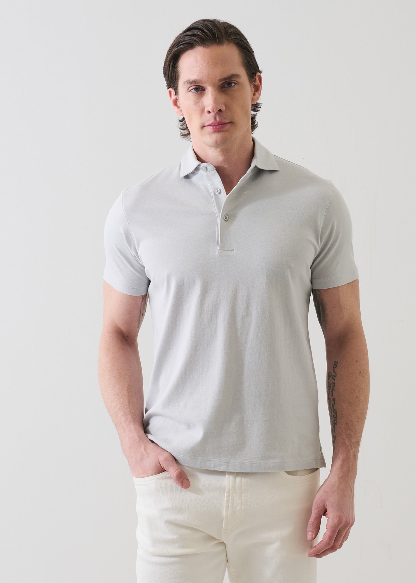 Mercerized Pima Cotton Button Polo - PATRICK ASSARAF