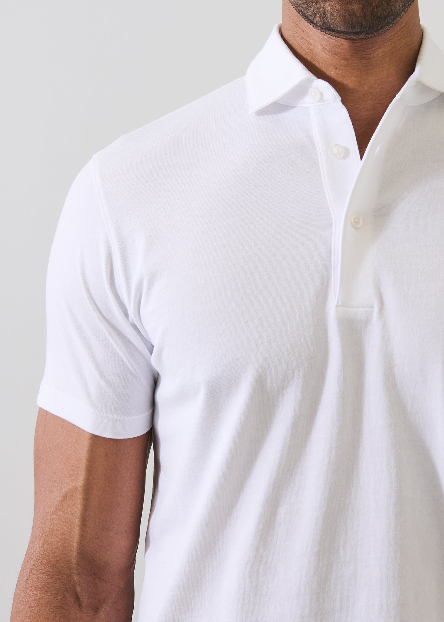 Mercerized Pima Cotton Button Polo - PATRICK ASSARAF