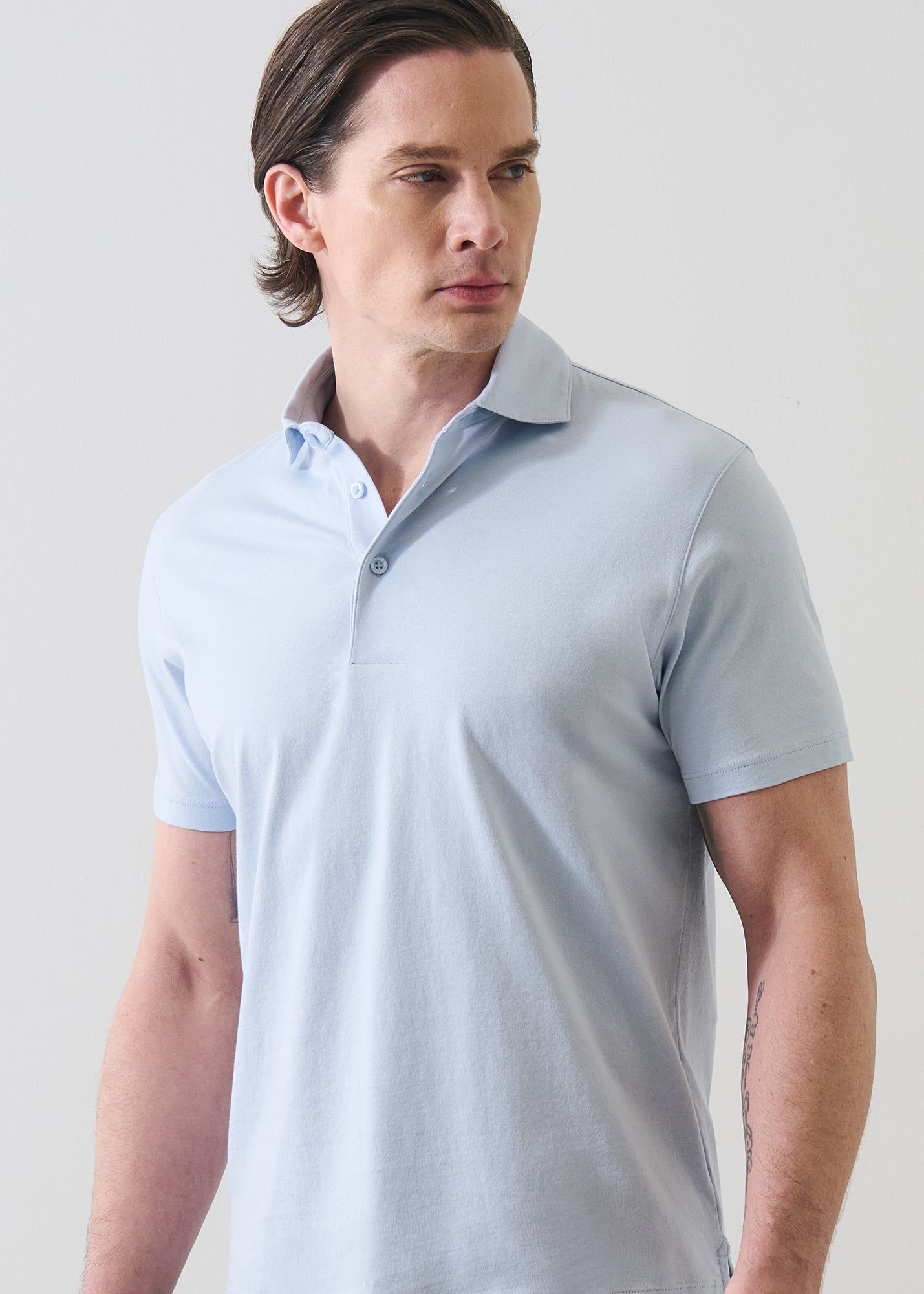Mercerized Pima Cotton Button Polo - PATRICK ASSARAF