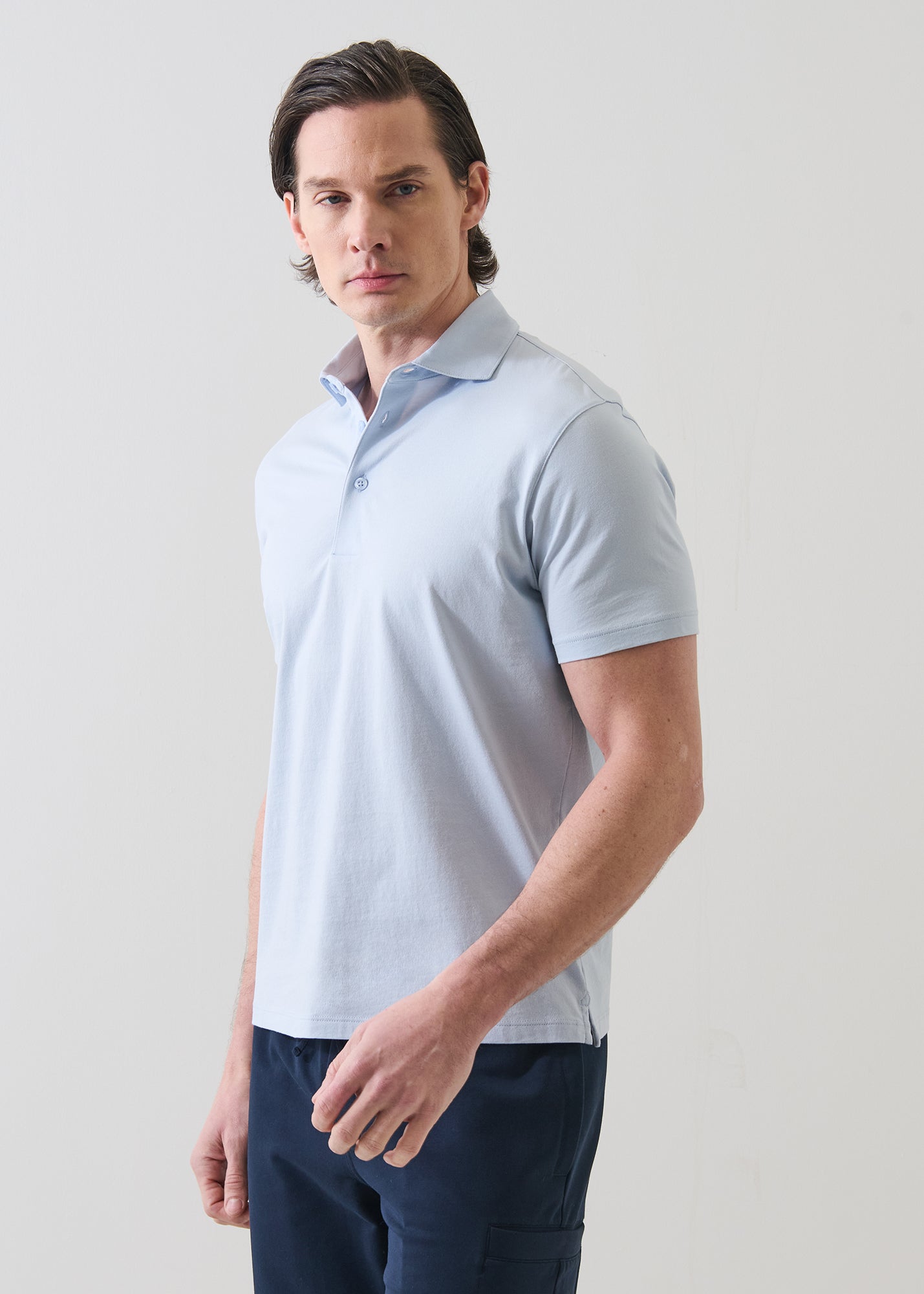 Mercerized Pima Cotton Button Polo - PATRICK ASSARAF