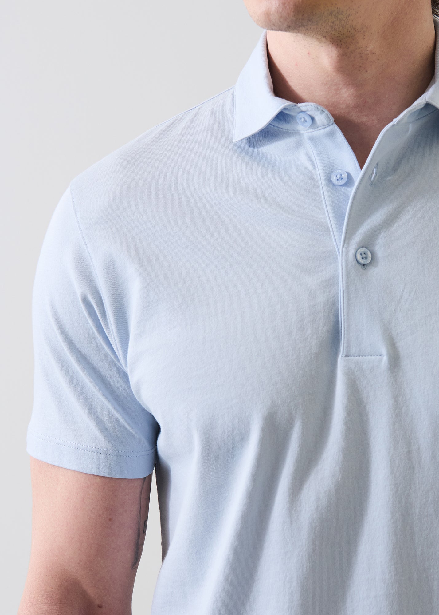 Mercerized Pima Cotton Button Polo - PATRICK ASSARAF