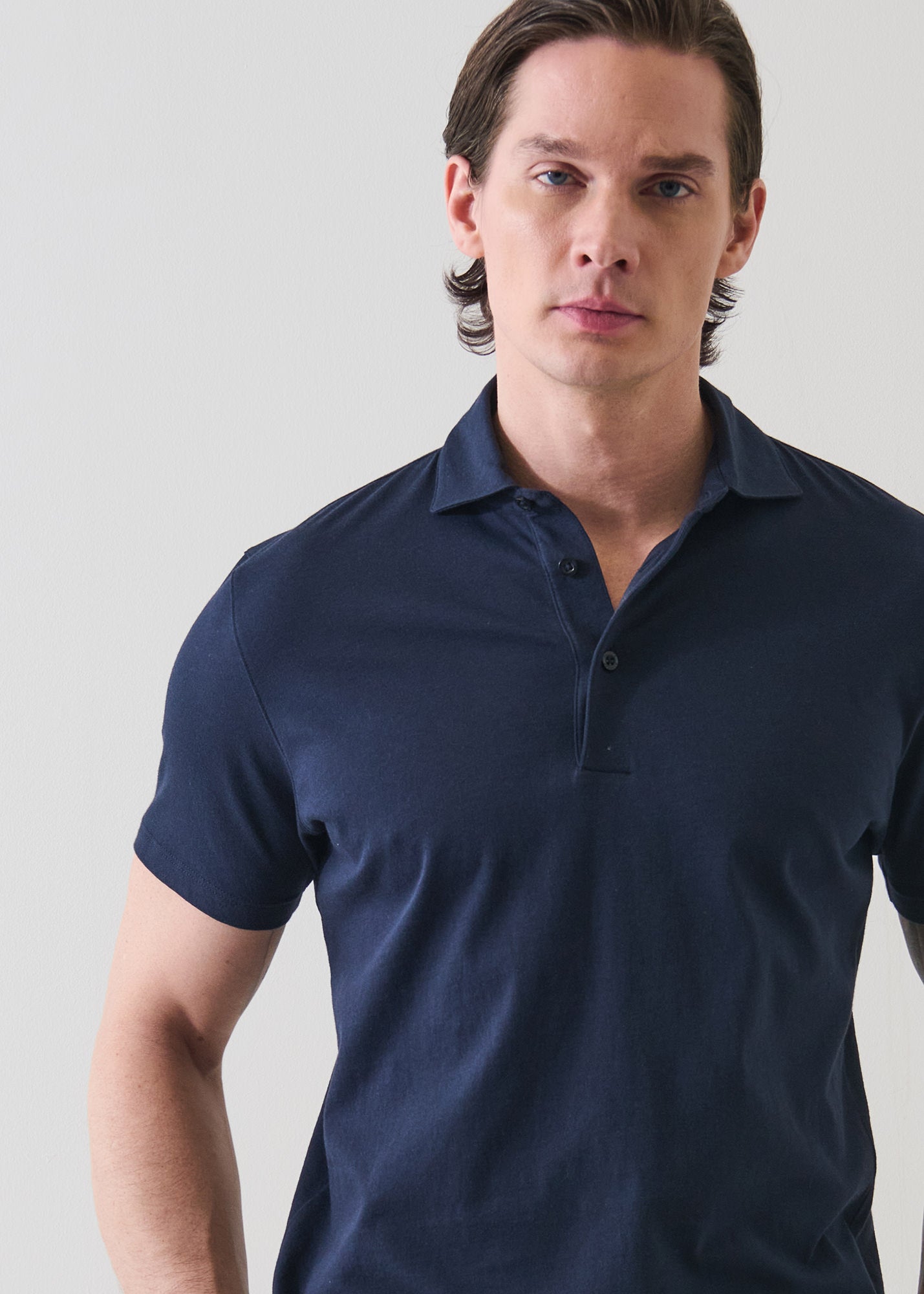 Mercerized Pima Cotton Button Polo - PATRICK ASSARAF
