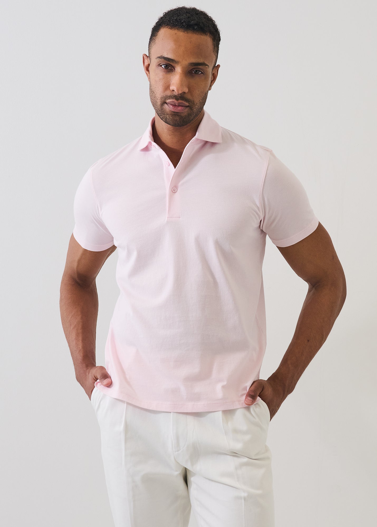 Mercerized Pima Cotton Button Polo - PATRICK ASSARAF
