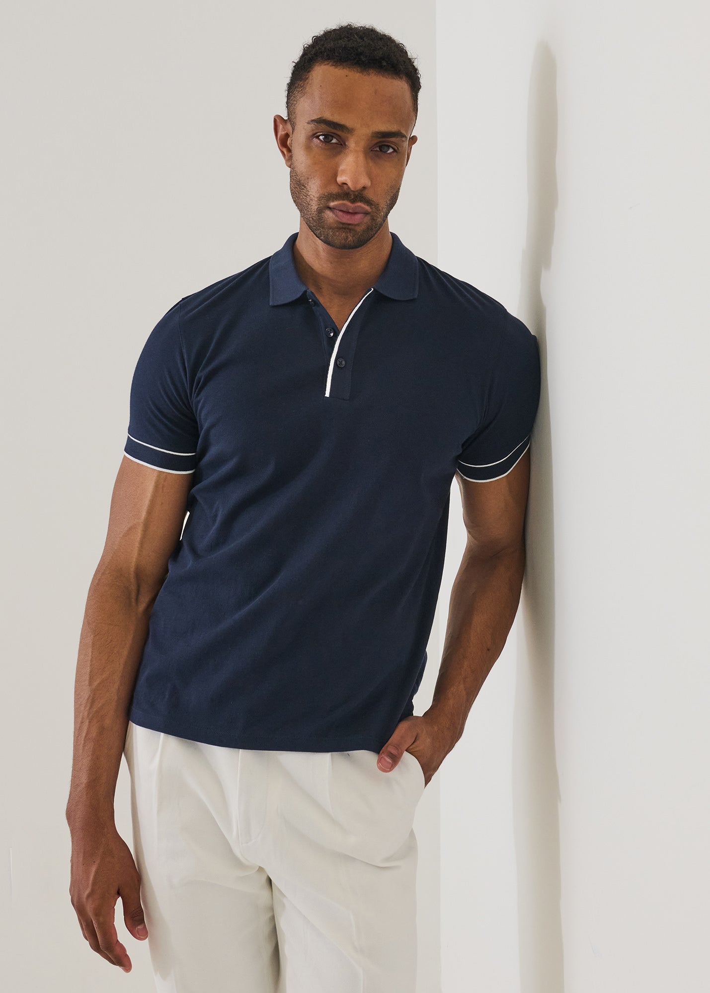 Organic Pima Cotton Tipped Polo - PATRICK ASSARAF