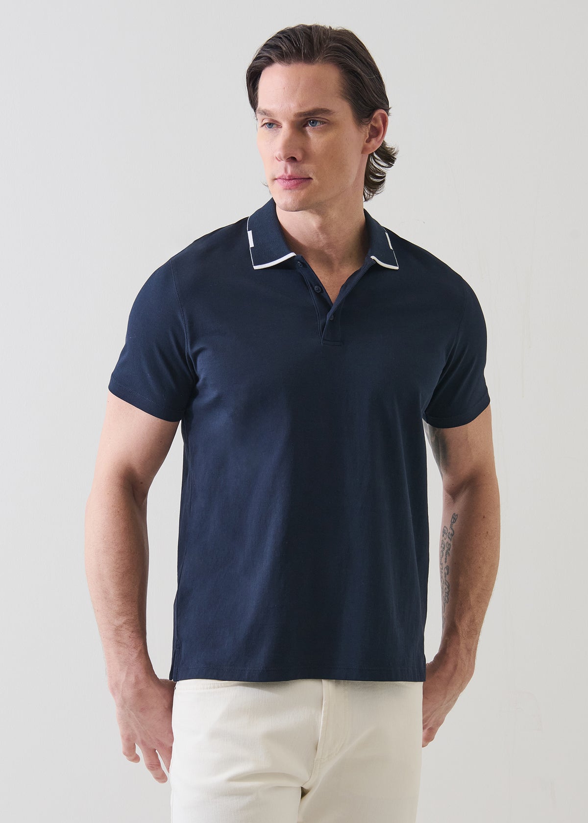 Organic Pima Cotton Tipped Polo - PATRICK ASSARAF