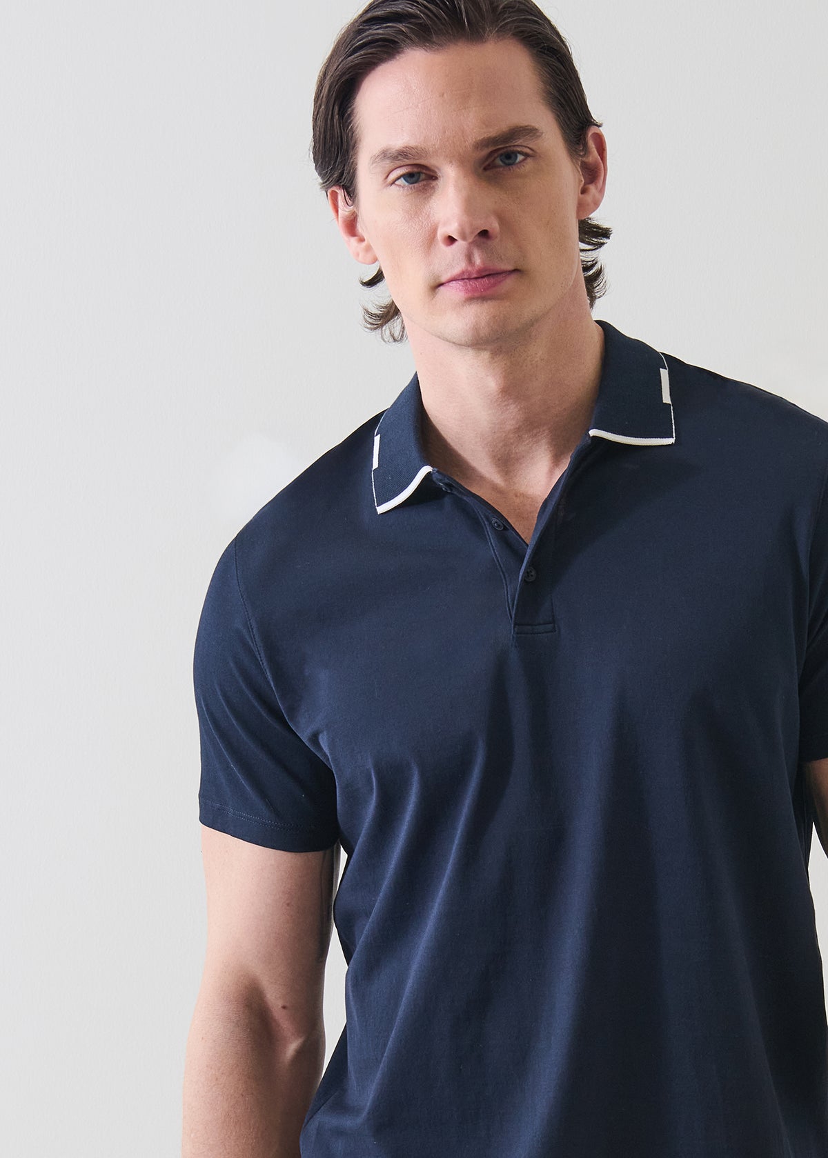 Organic Pima Cotton Tipped Polo - PATRICK ASSARAF