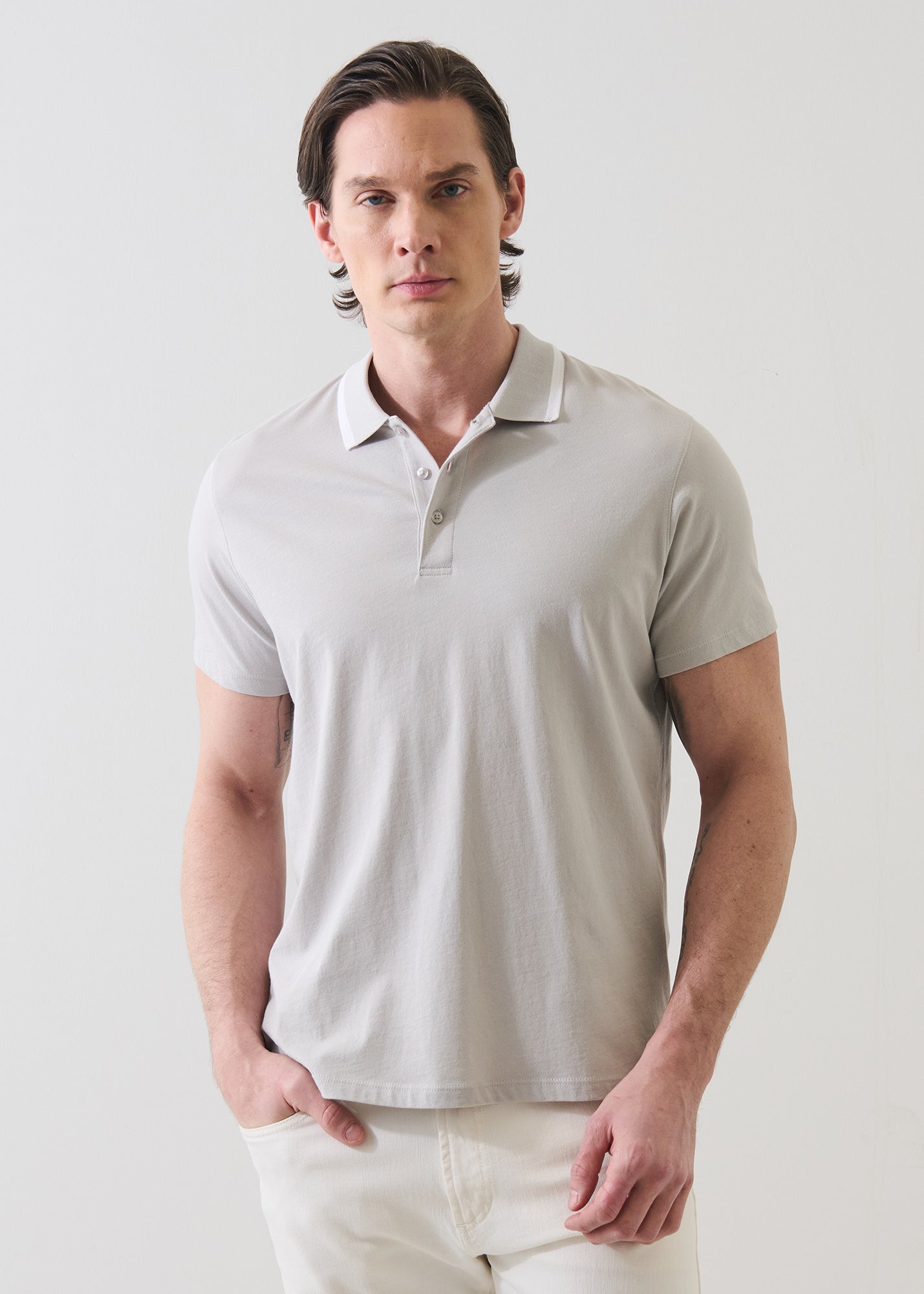 Organic Pima Cotton Tipped Polo - PATRICK ASSARAF