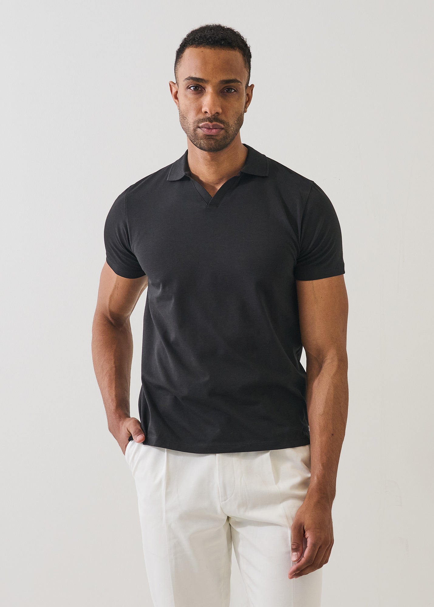 Pima Cotton Stretch Open Polo - PATRICK ASSARAF