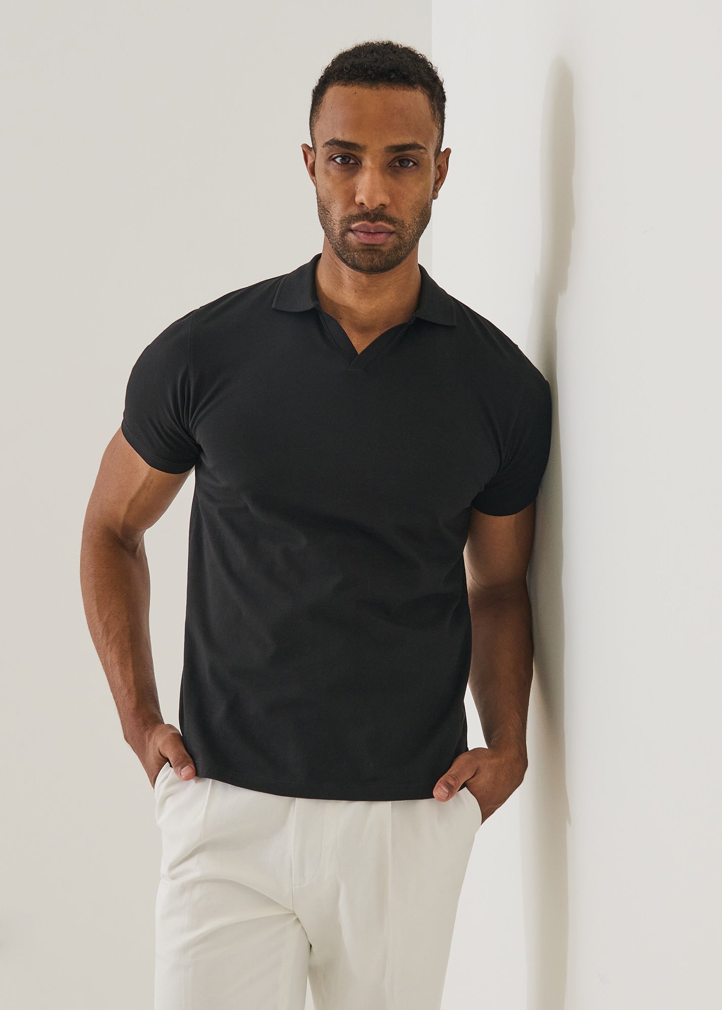 Pima Cotton Stretch Open Polo - PATRICK ASSARAF