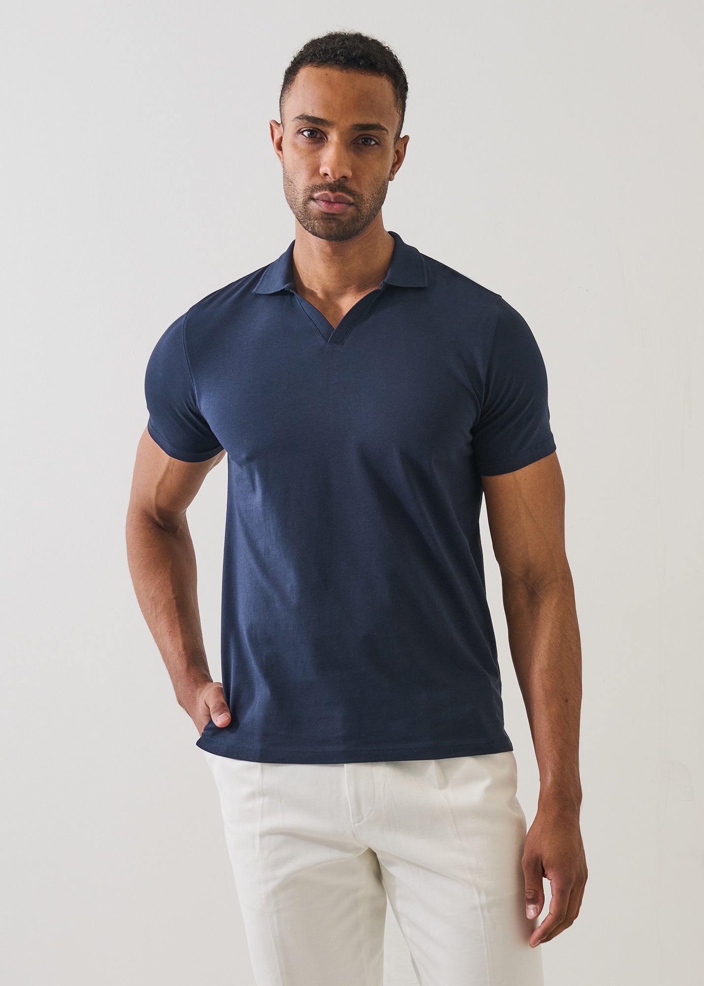 Pima Cotton Stretch Open Polo - PATRICK ASSARAF
