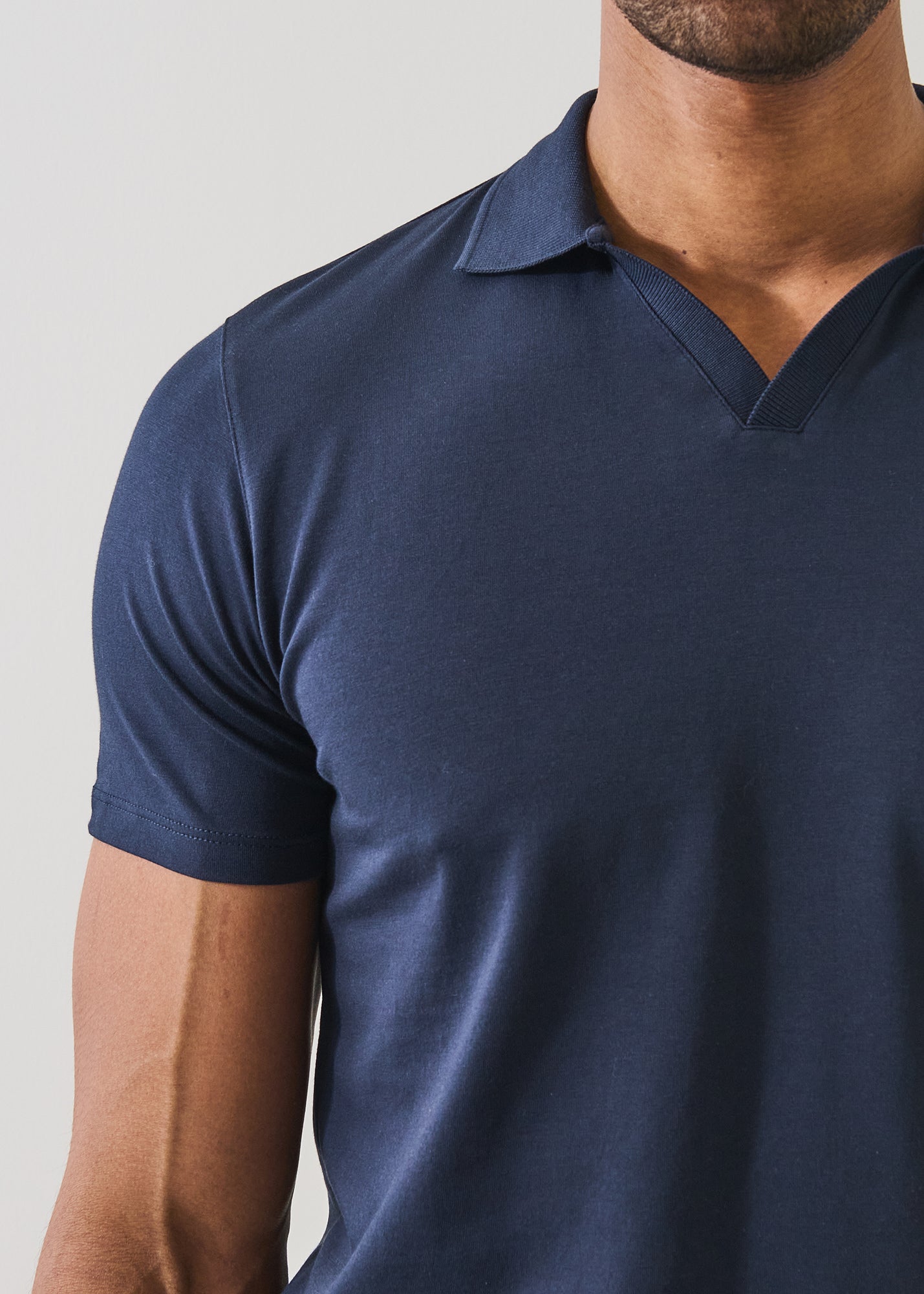 Pima Cotton Stretch Open Polo - PATRICK ASSARAF