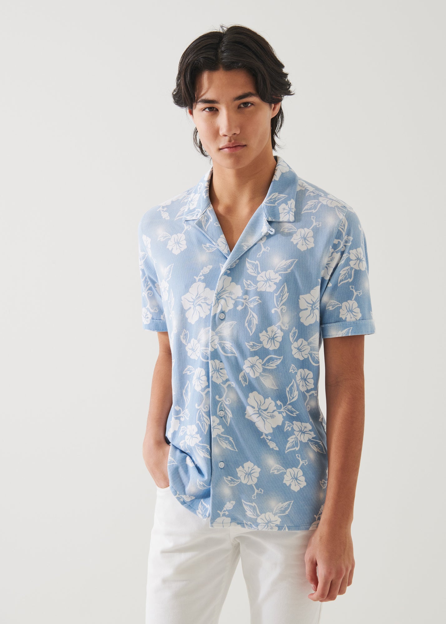 Pima Cotton Stretch Printed Camp Shirt