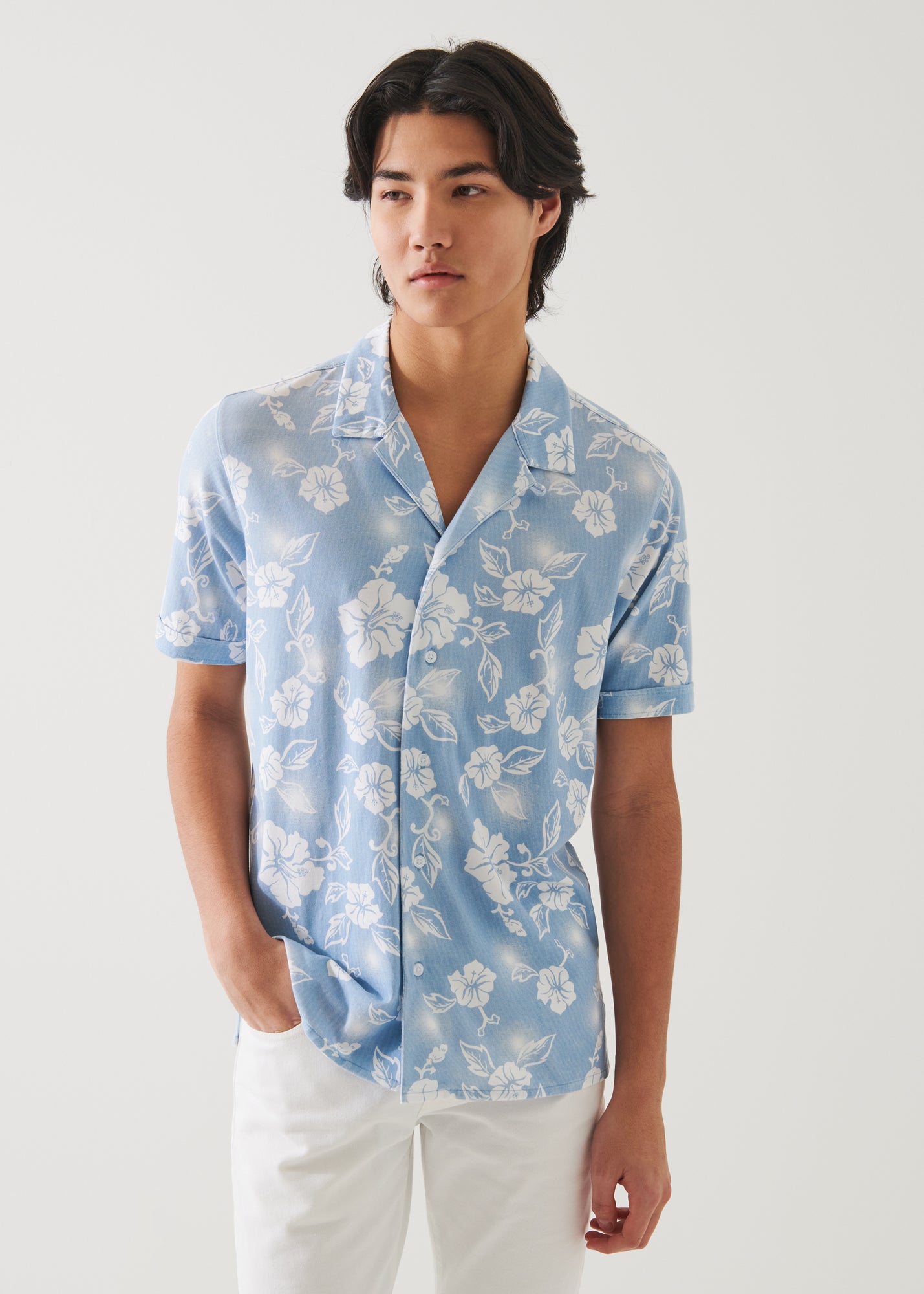 Pima Cotton Stretch Printed Camp Shirt