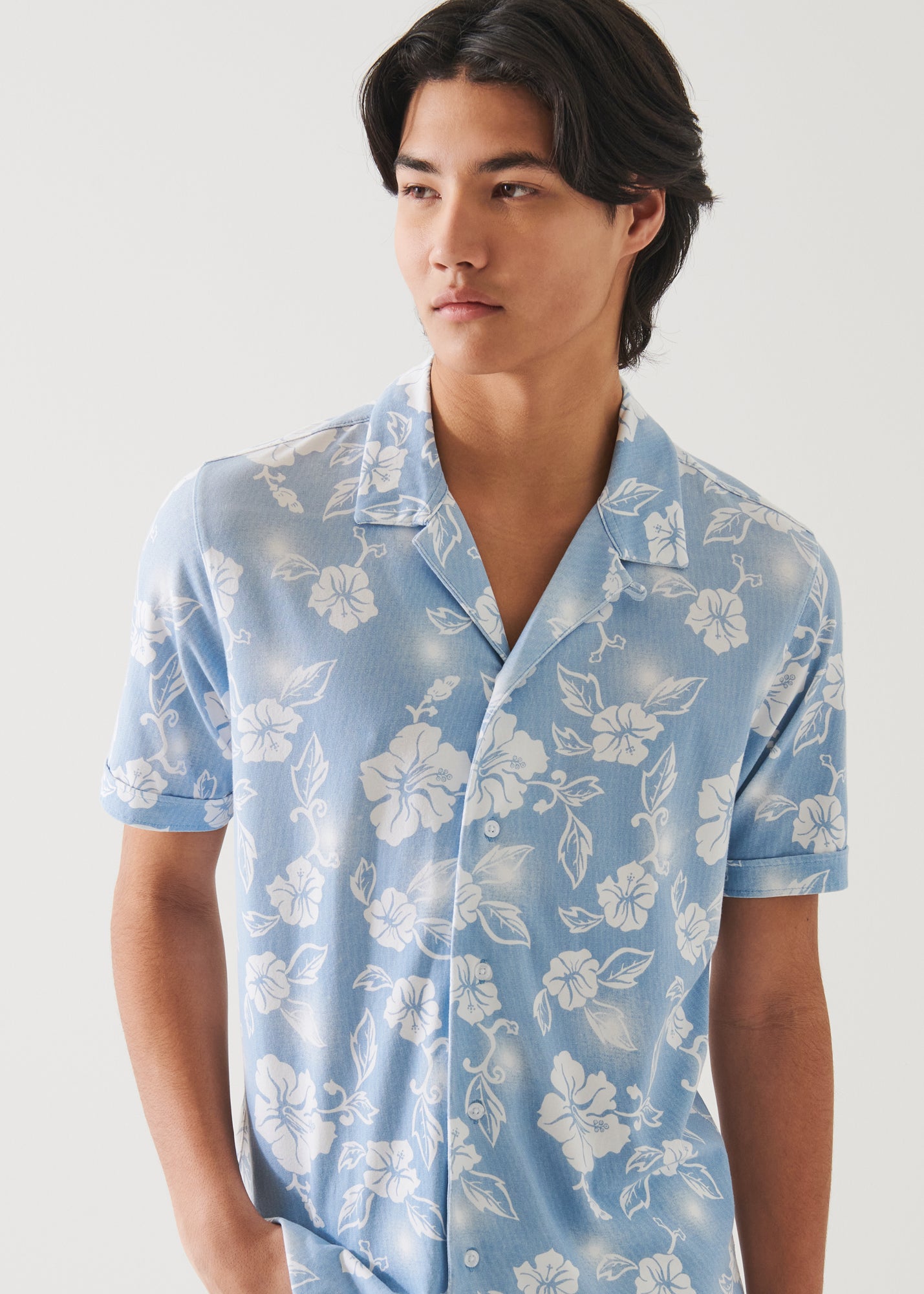 Pima Cotton Stretch Printed Camp Shirt