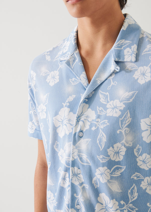 Pima Cotton Stretch Printed Camp Shirt