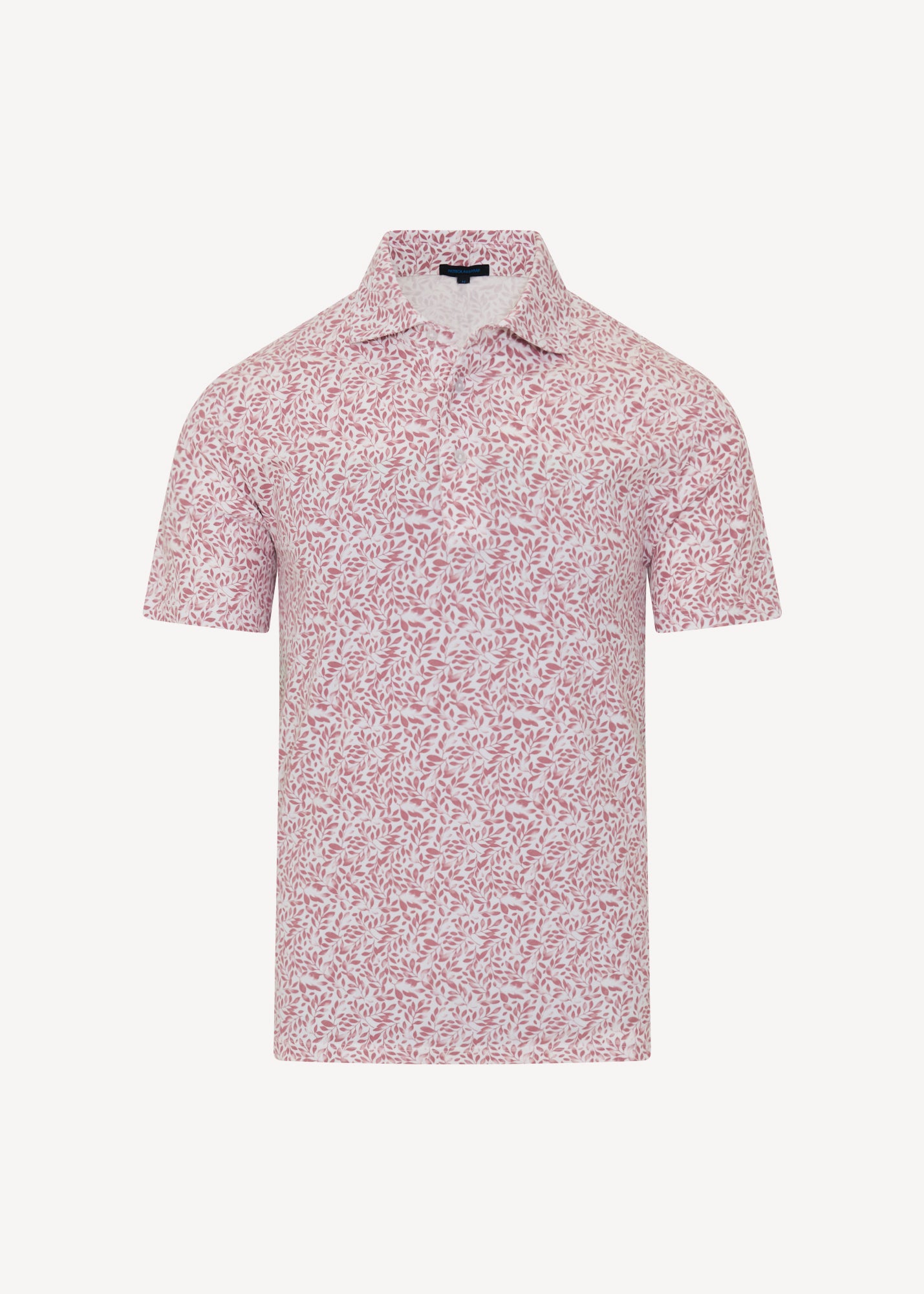 Pima Cotton Stretch Mini Leaf Print Polo - PATRICK ASSARAF