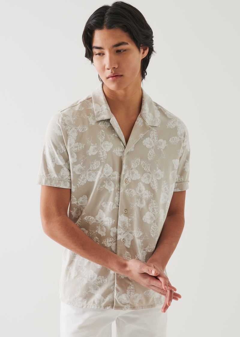 Pima Cotton Stretch Printed Camp Shirt