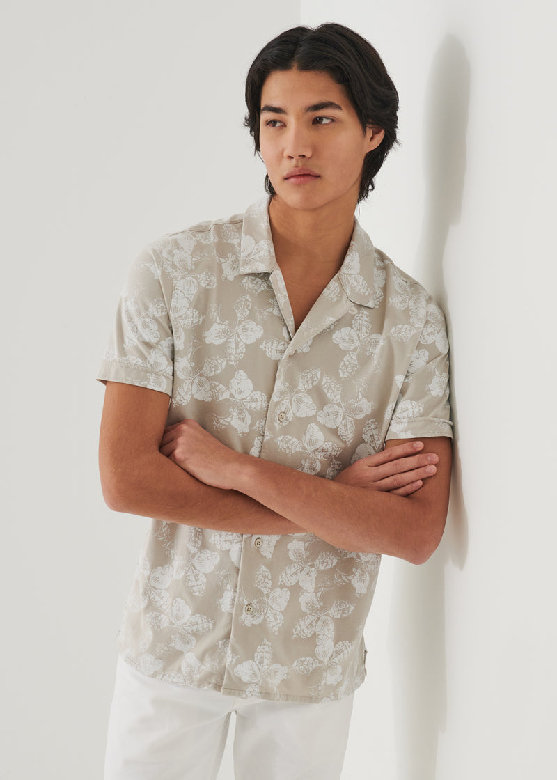 Pima Cotton Stretch Printed Camp Shirt