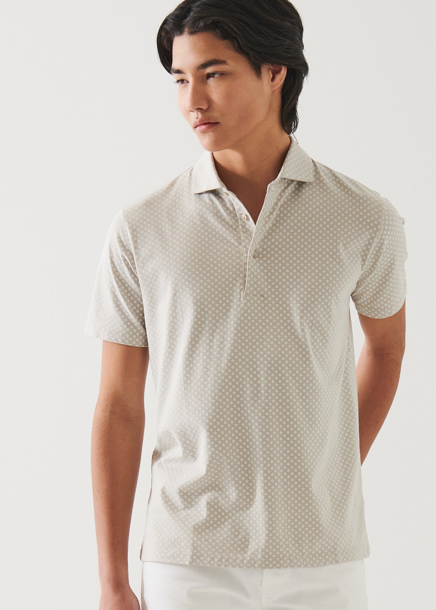 Pima Cotton Stretch Printed Polo - PATRICK ASSARAF