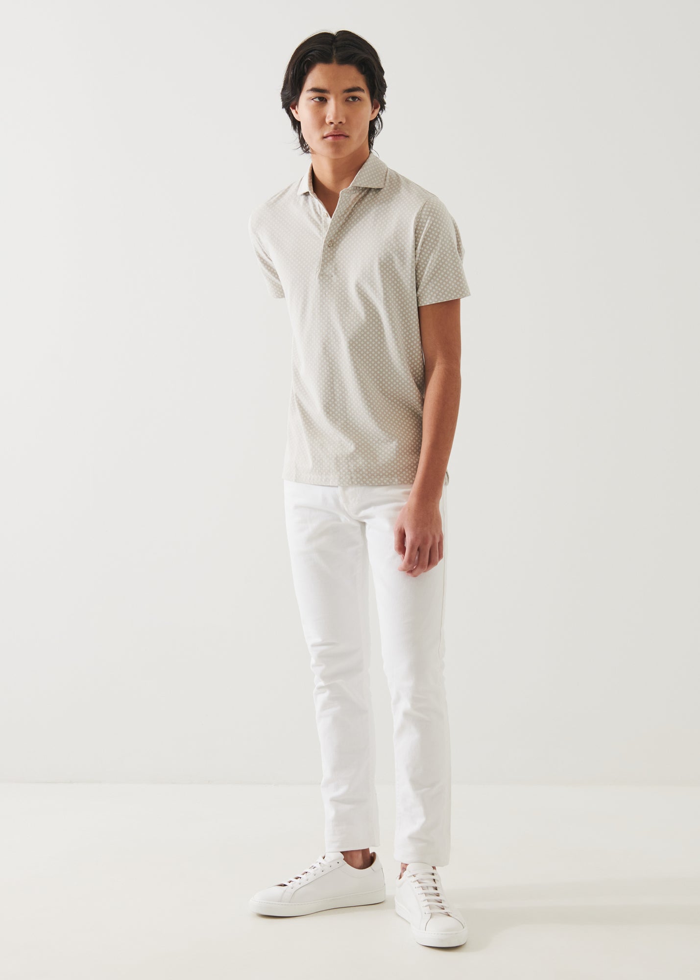 Pima Cotton Stretch Printed Polo - PATRICK ASSARAF
